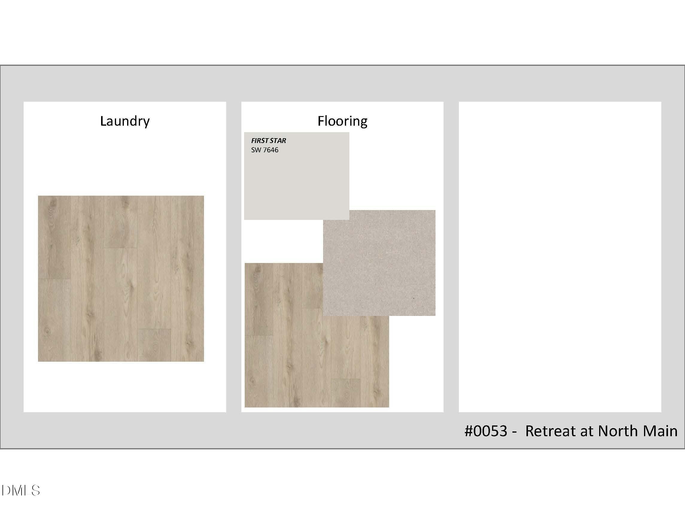 Wood flooring samples for laundry and first floor in Davidson Homes The Grace C, Retreat at North Main, Lillington, NC