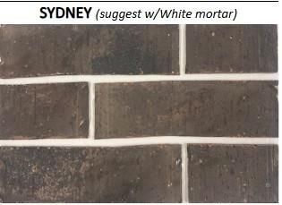 Sydney brick exterior with white mortar joints in Davidson Homes The Luna L, Sunterra, Katy, Texas