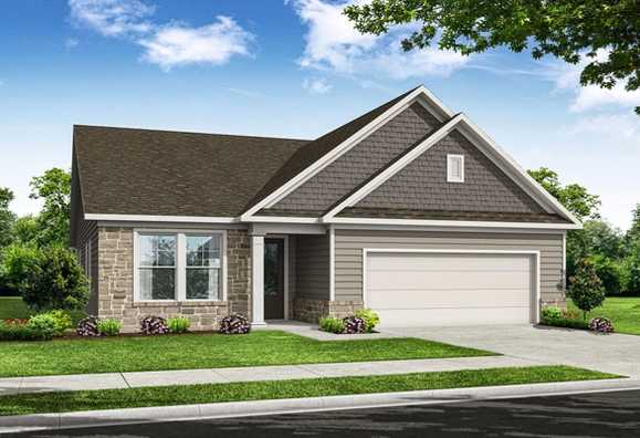 Exterior view of Davidson Homes' The Glenwood A at Wehunt Meadows Floor Plan