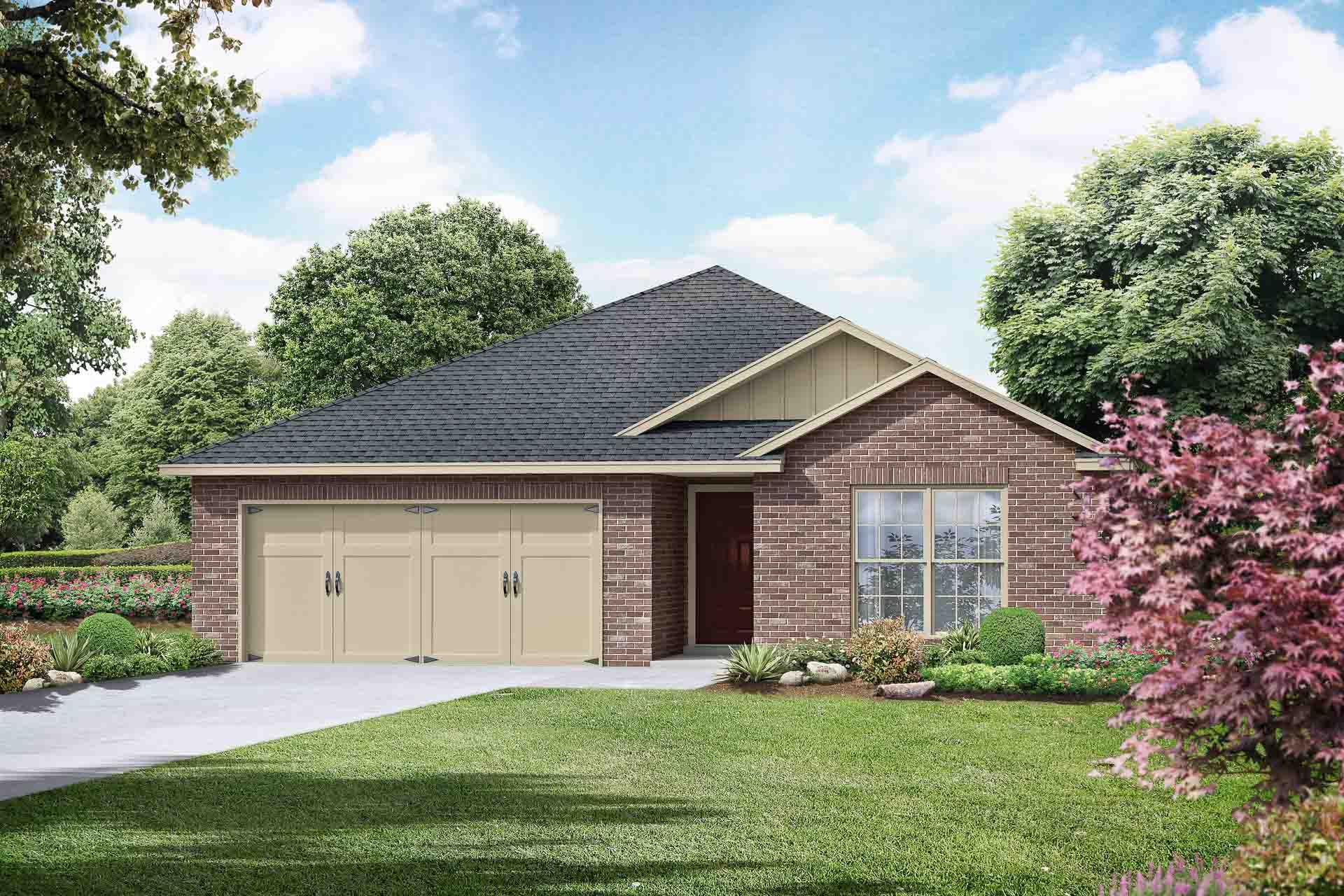 Davidson Homes The Asheville A Floor Plan Front Exterior Rendering