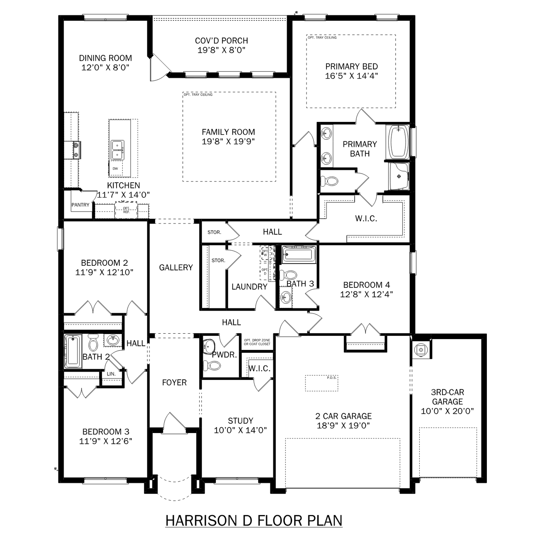 1 - The Harrison D buildable floor plan layout in Davidson Homes Homes' Waverly Estates community.