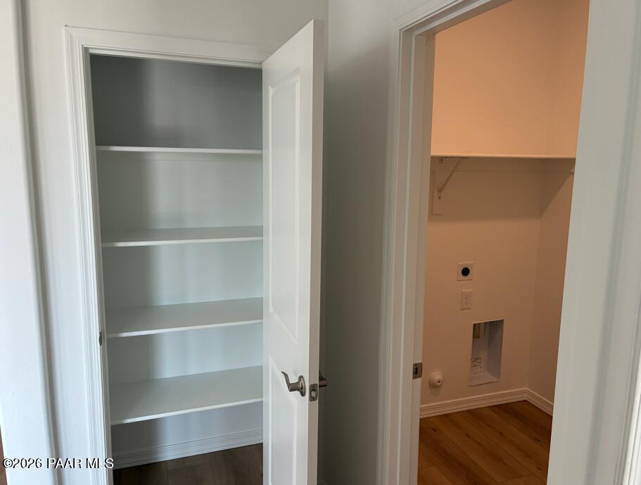 Walk-in pantry and laundry room in The Coronado A floor plan at South Ranch, Prescott, Arizona.