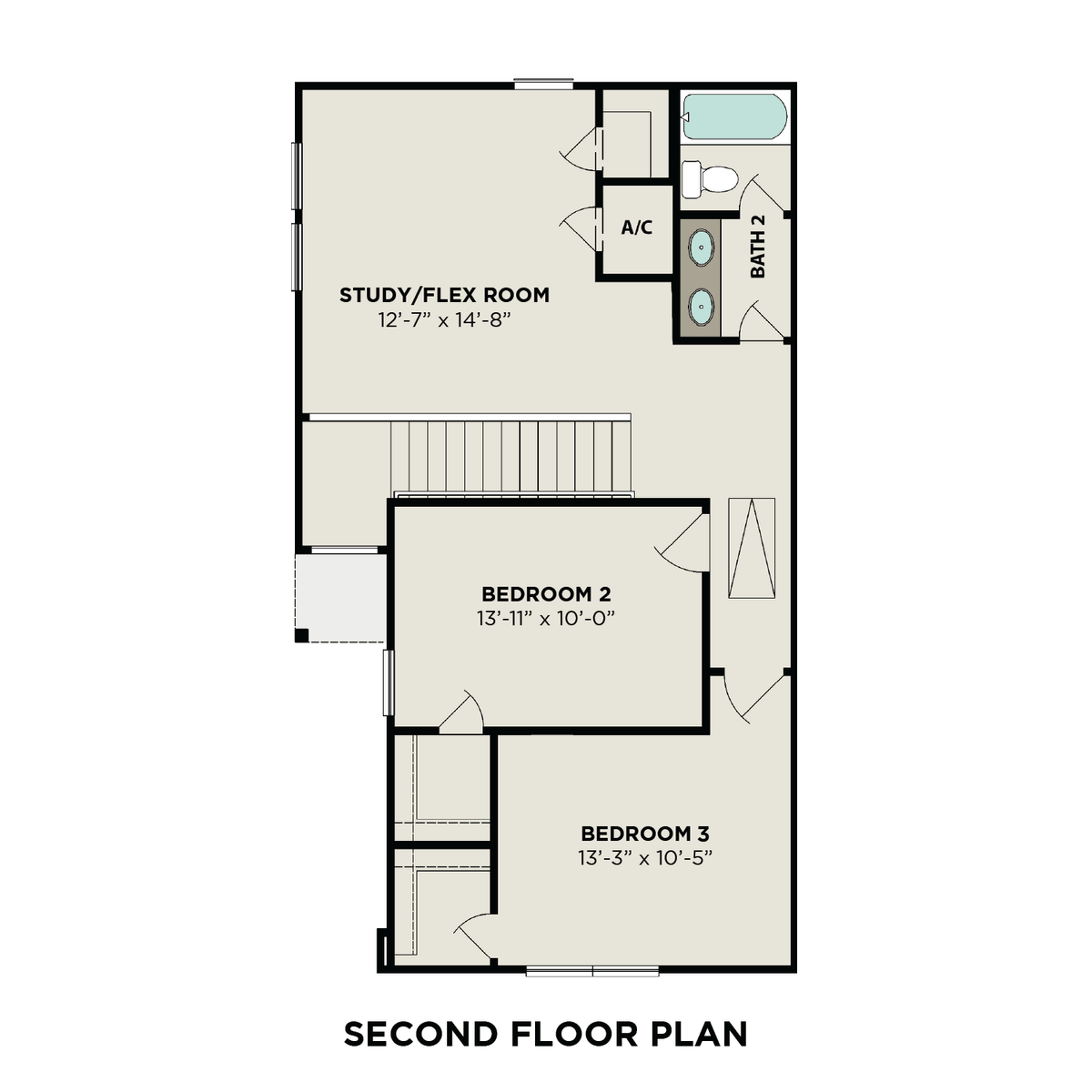2 - The Rose B floor plan layout for 5255 Shallowhurst Lane in Davidson Homes' Haven at Kieth Harrow community.