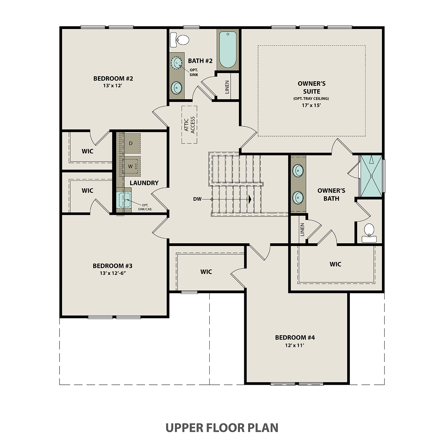 Davidson Homes' The Willow A Upper Floor Plan