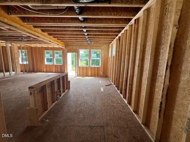 Framing of open interior space in The Willow D floor plan at Wellers Knoll, Lillington, North Carolina by Davidson Homes.