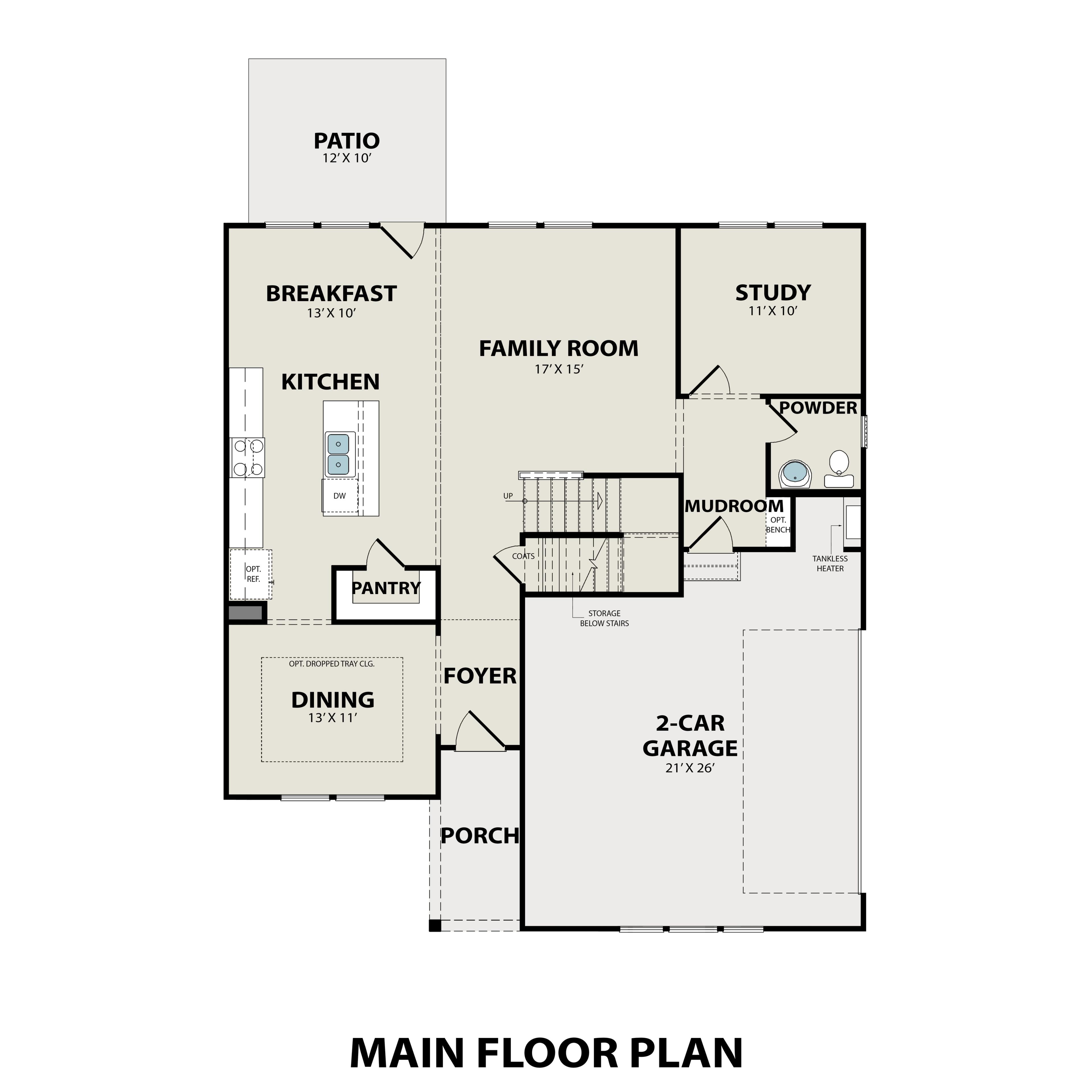 1 - The Willow C-BC buildable floor plan layout in Davidson Homes Homes' Benders Cove community.