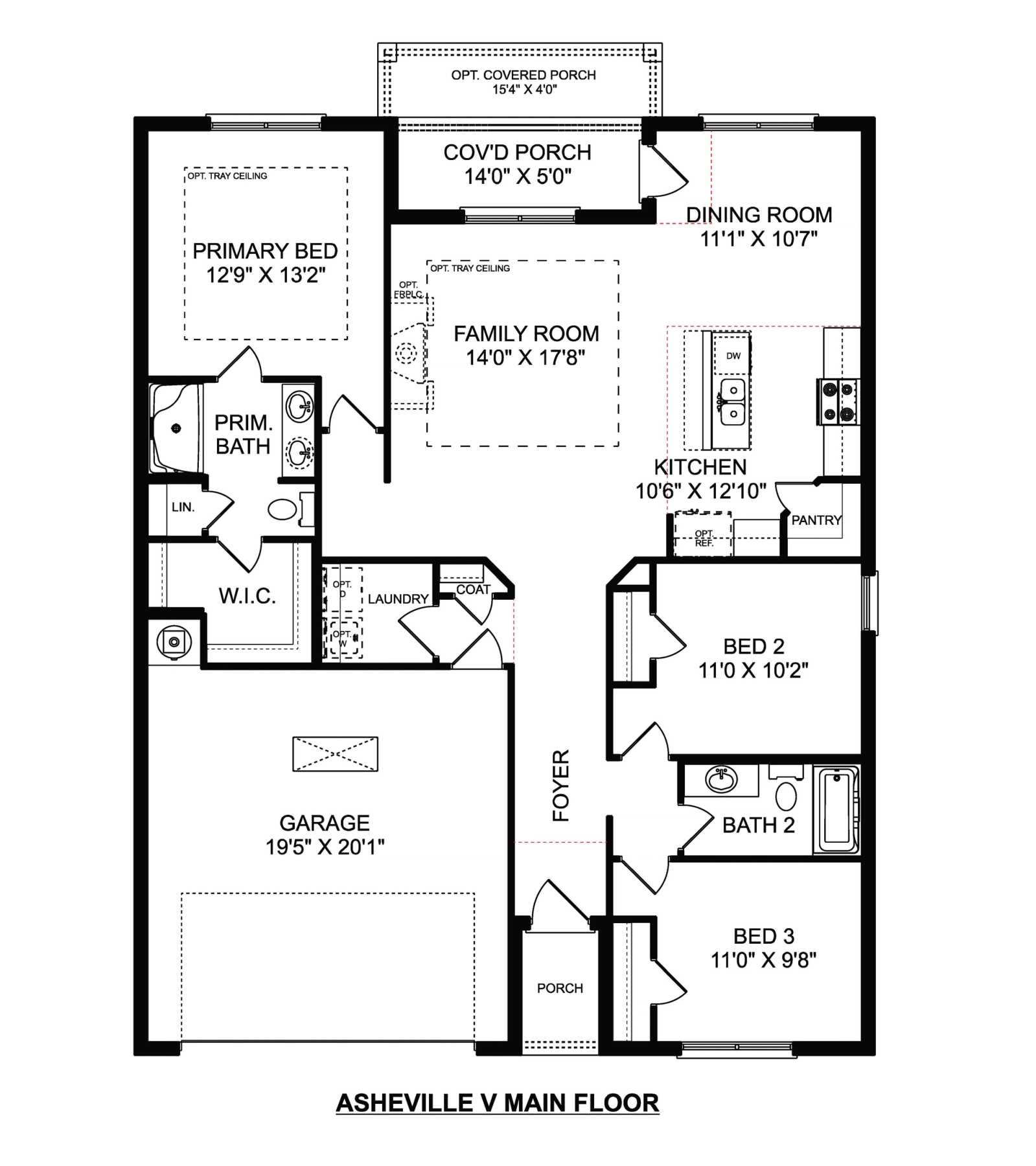 1 - The Asheville V buildable floor plan layout in Davidson Homes Homes' Chapel Hill community.
