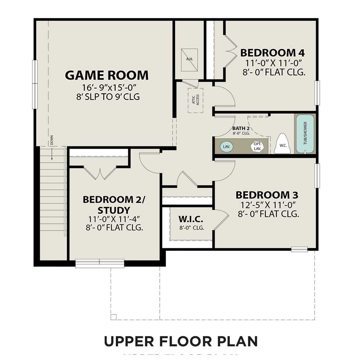 2 - The Tierra A buildable floor plan layout in Davidson Homes' Lago Mar community.