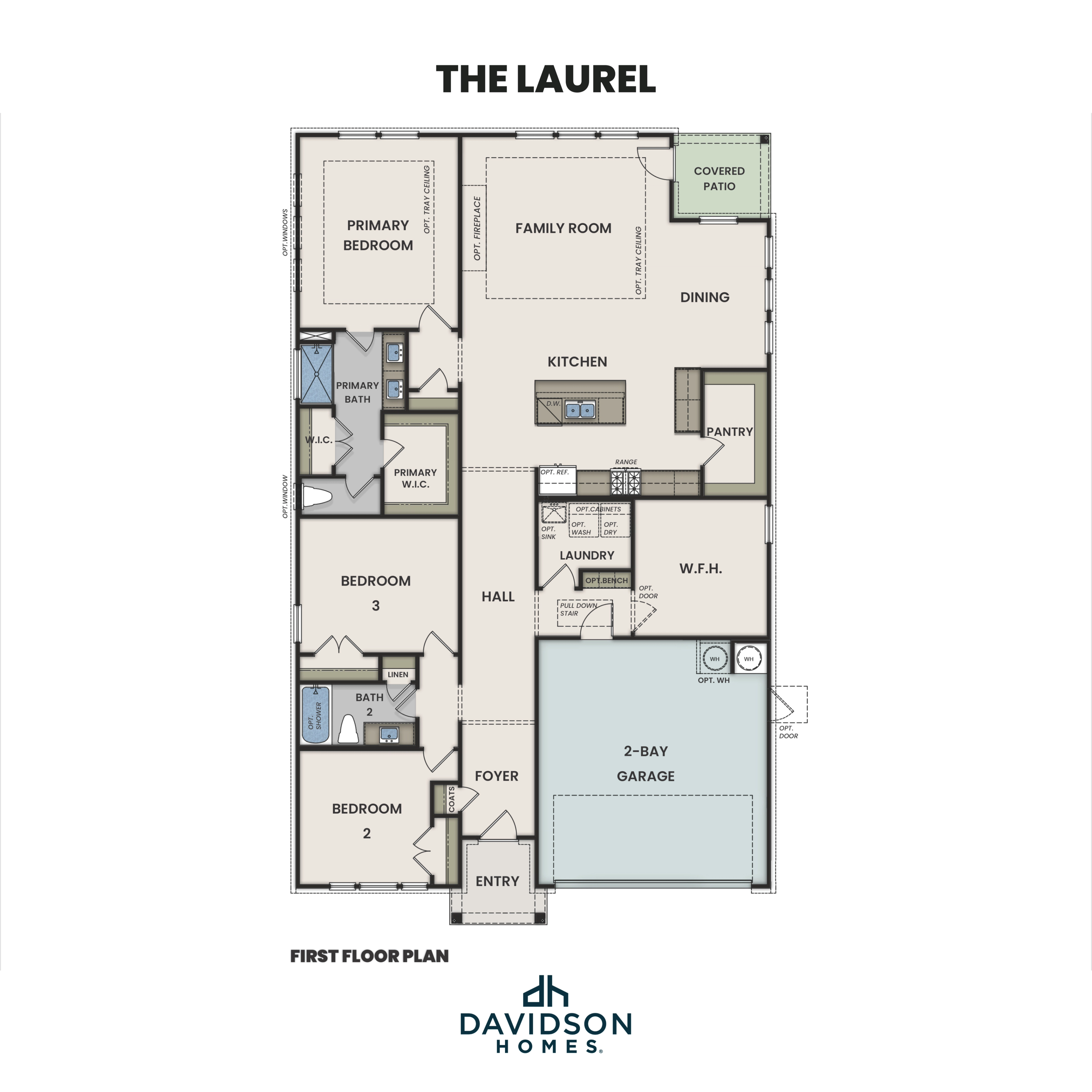 1 - The Laurel G buildable floor plan layout in Davidson Homes Homes' Heartland community.