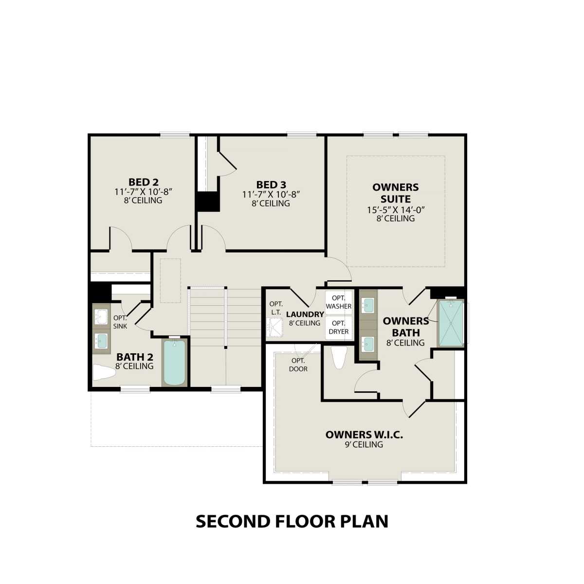 2 - The Gordon A buildable floor plan layout in Davidson Homes' Sage Farms community.