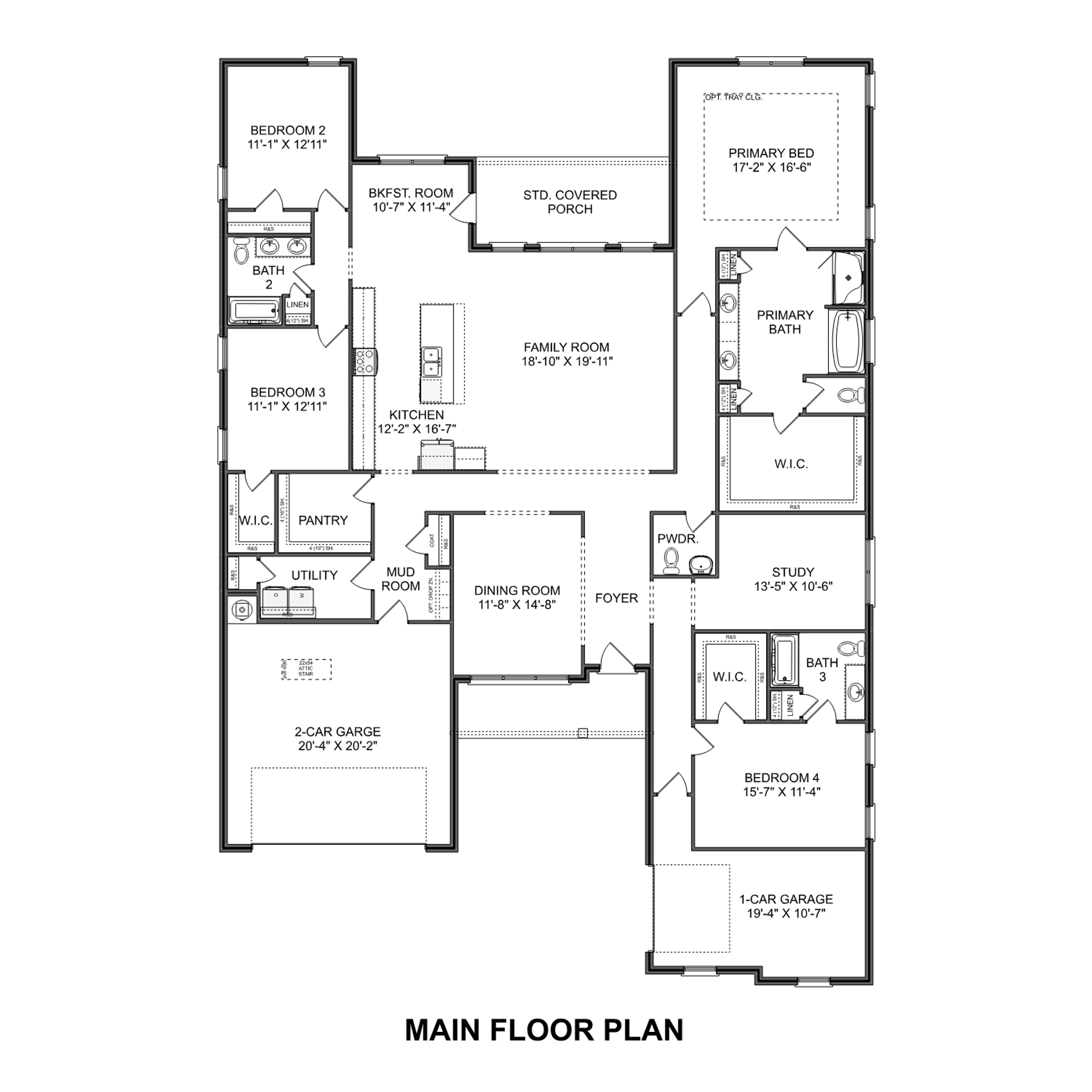1 - The Valencia floor plan layout for 107 Summer Creek Drive in Davidson Homes Homes' Briercreek community.