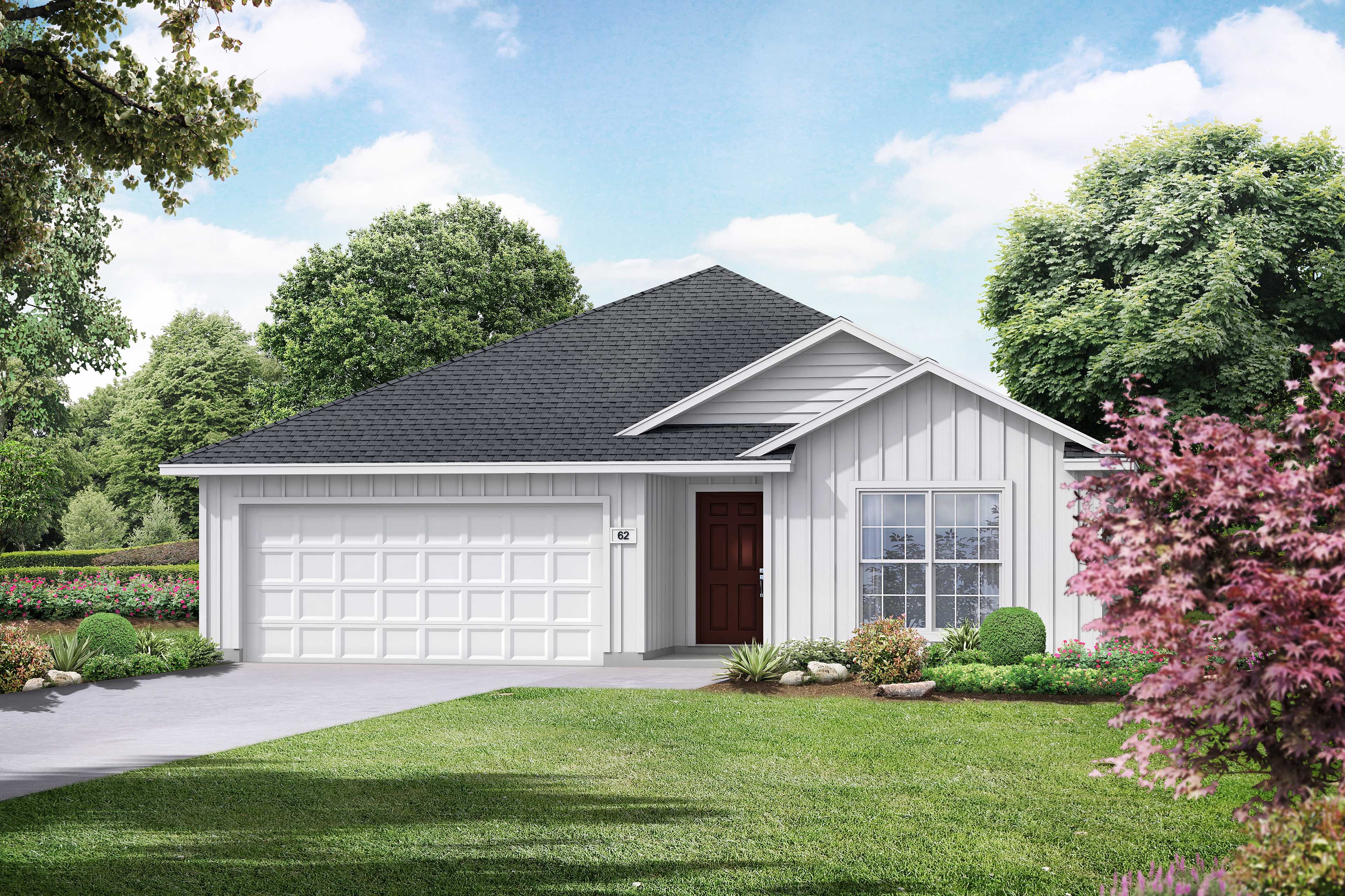 Davidson Homes The Asheville V Floor Plan Front Exterior Rendering