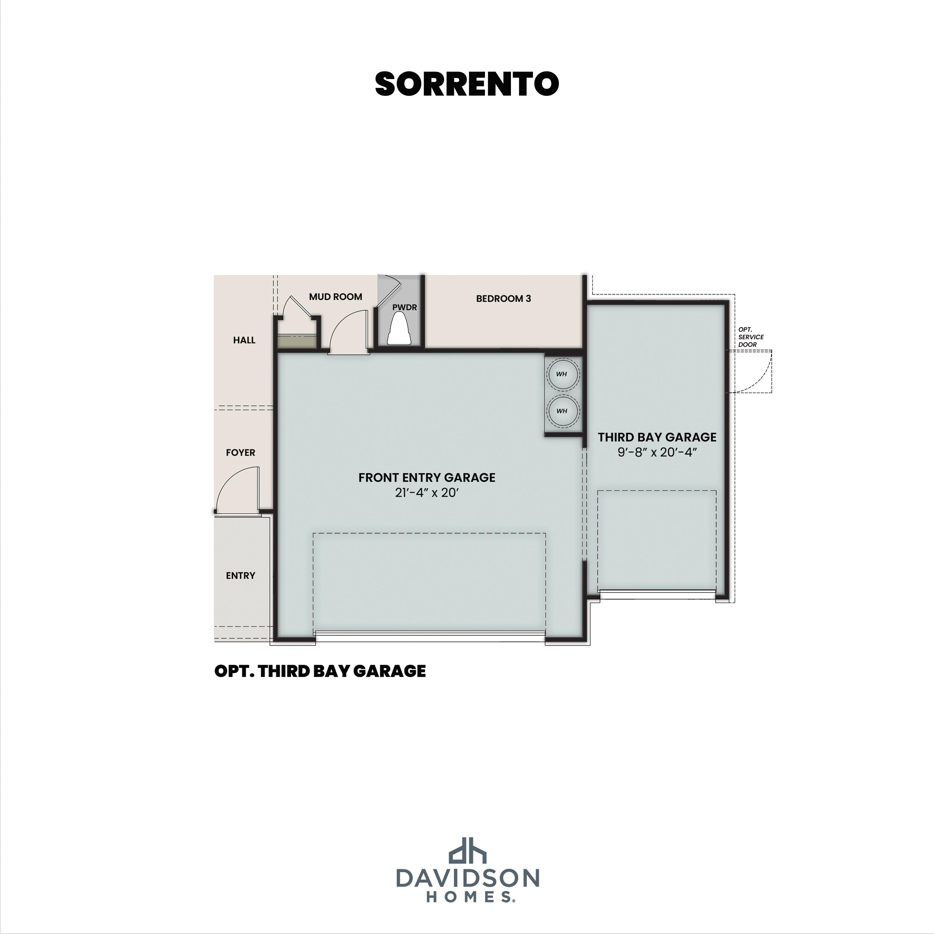 4 - The Sorrento I buildable floor plan layout in Davidson Homes Homes' Sundance Cove community.