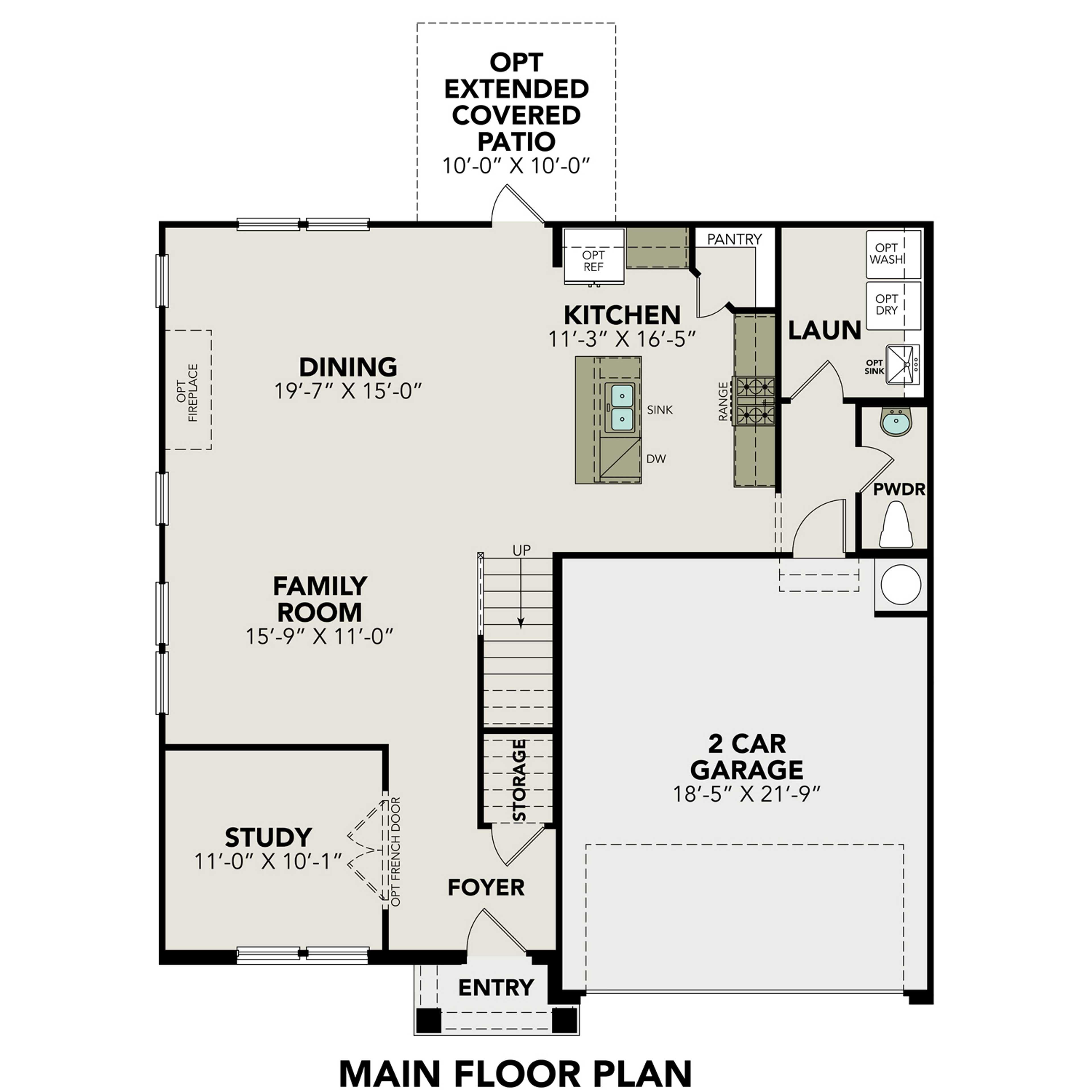 1 - The Murray G buildable floor plan layout in Davidson Homes Homes' Horizon Pointe community.
