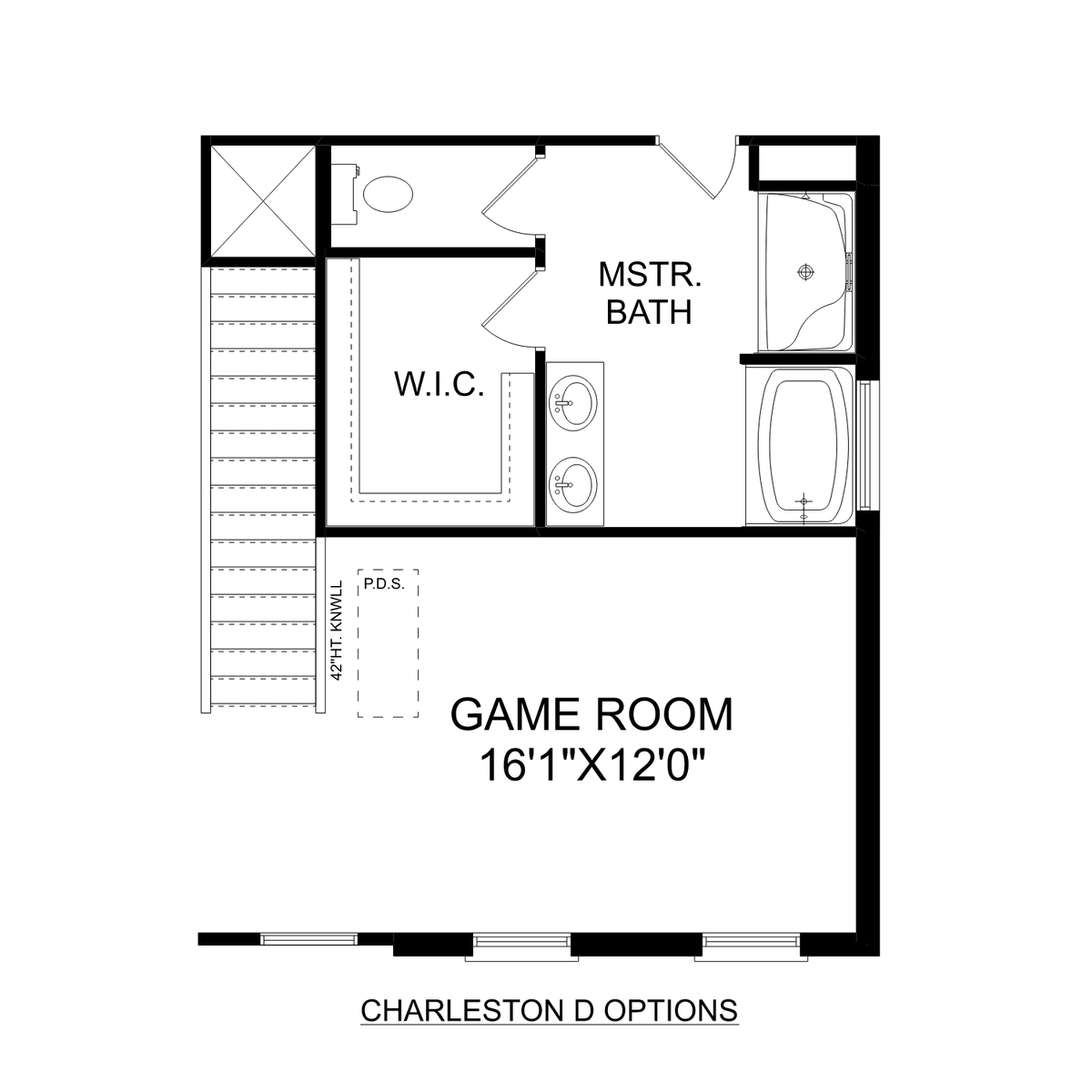 3 - The Charleston D buildable floor plan layout in Davidson Homes' Durham Farms community.