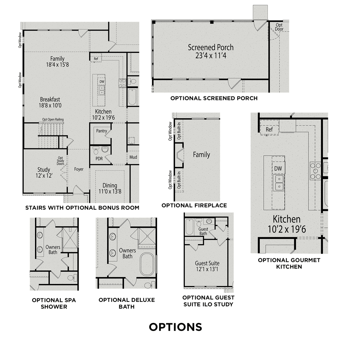 3 - The Magnolia B buildable floor plan layout in Davidson Homes' Weatherford East community.