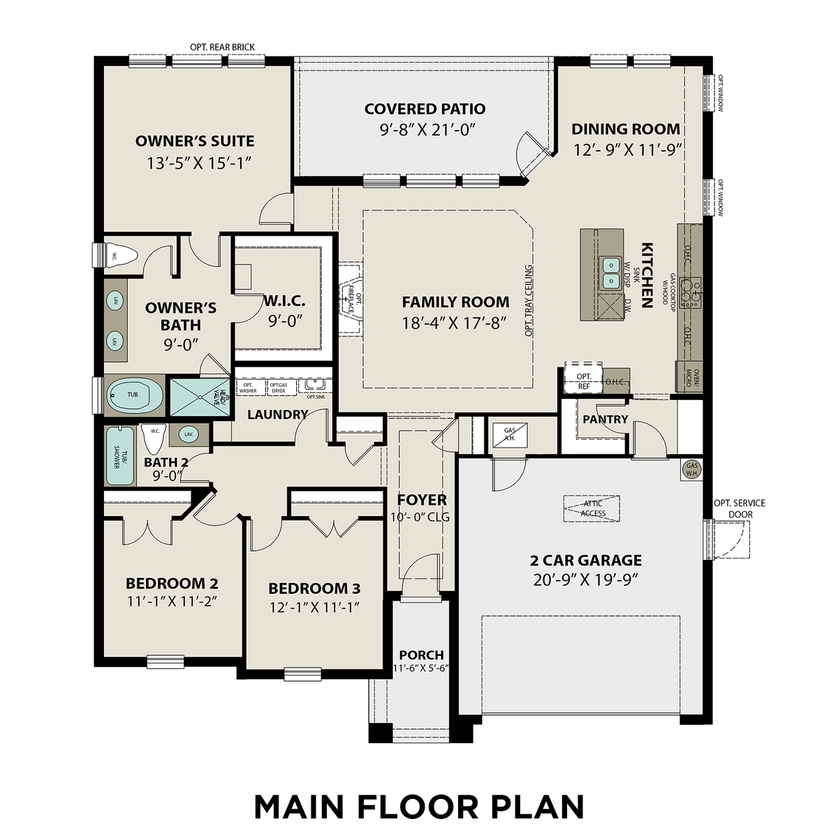 1 - The Diana A buildable floor plan layout in Davidson Homes' The Signature Series at Lago Mar community.