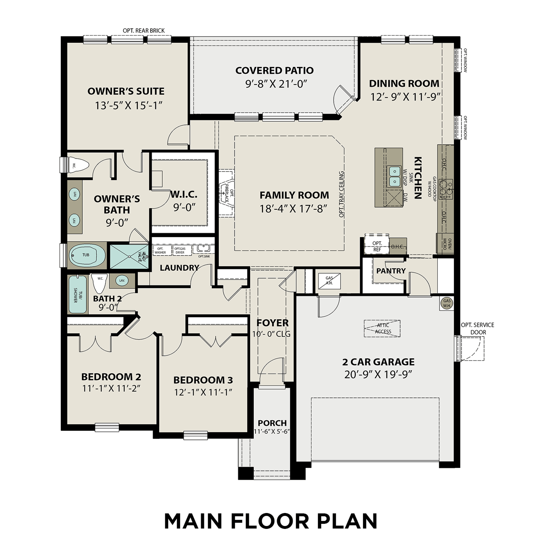 1 - The Diana buildable floor plan layout in Davidson Homes Homes' Sierra Vista community.