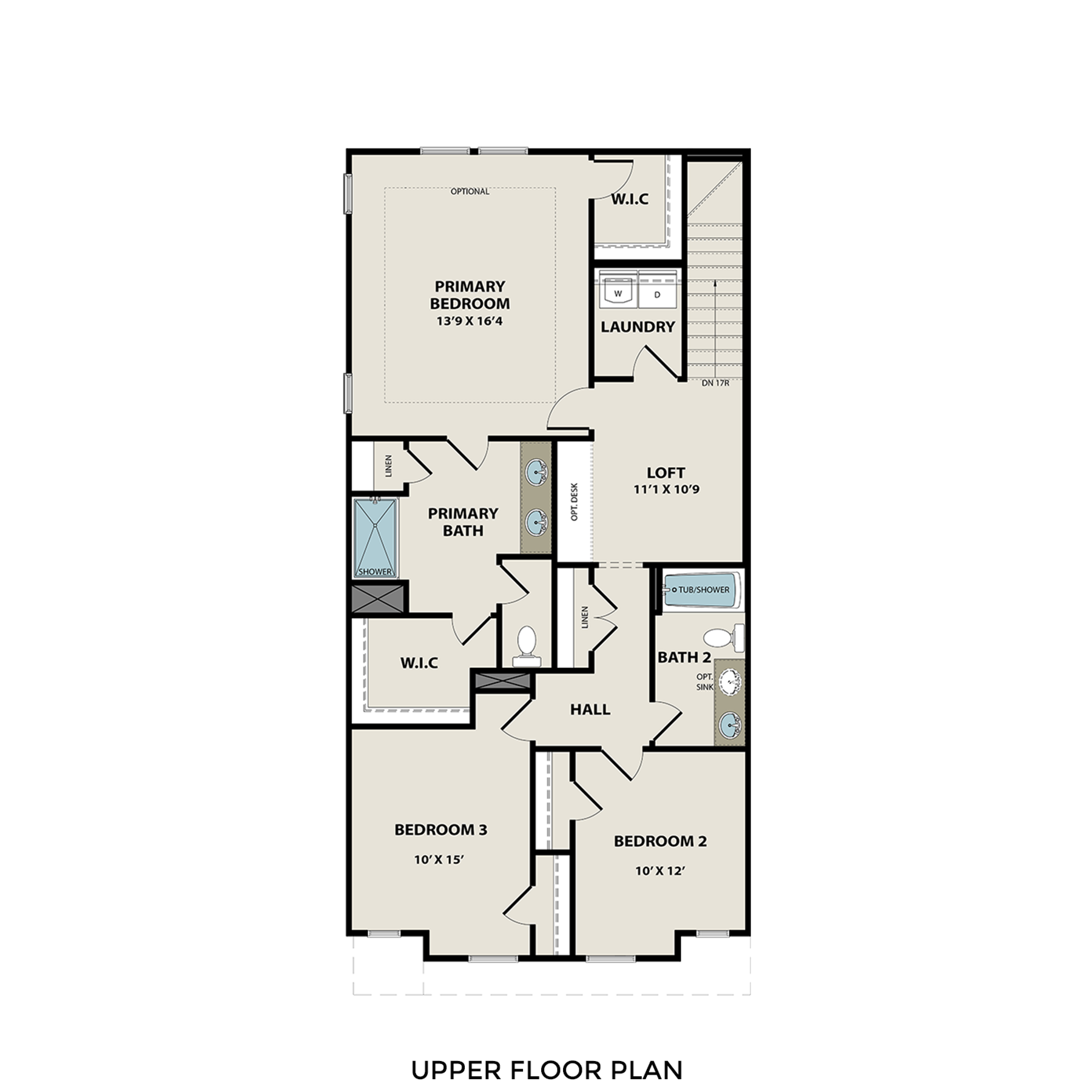 2 - The Durham D buildable floor plan layout in Davidson Homes Homes' Lake Park Villas community.