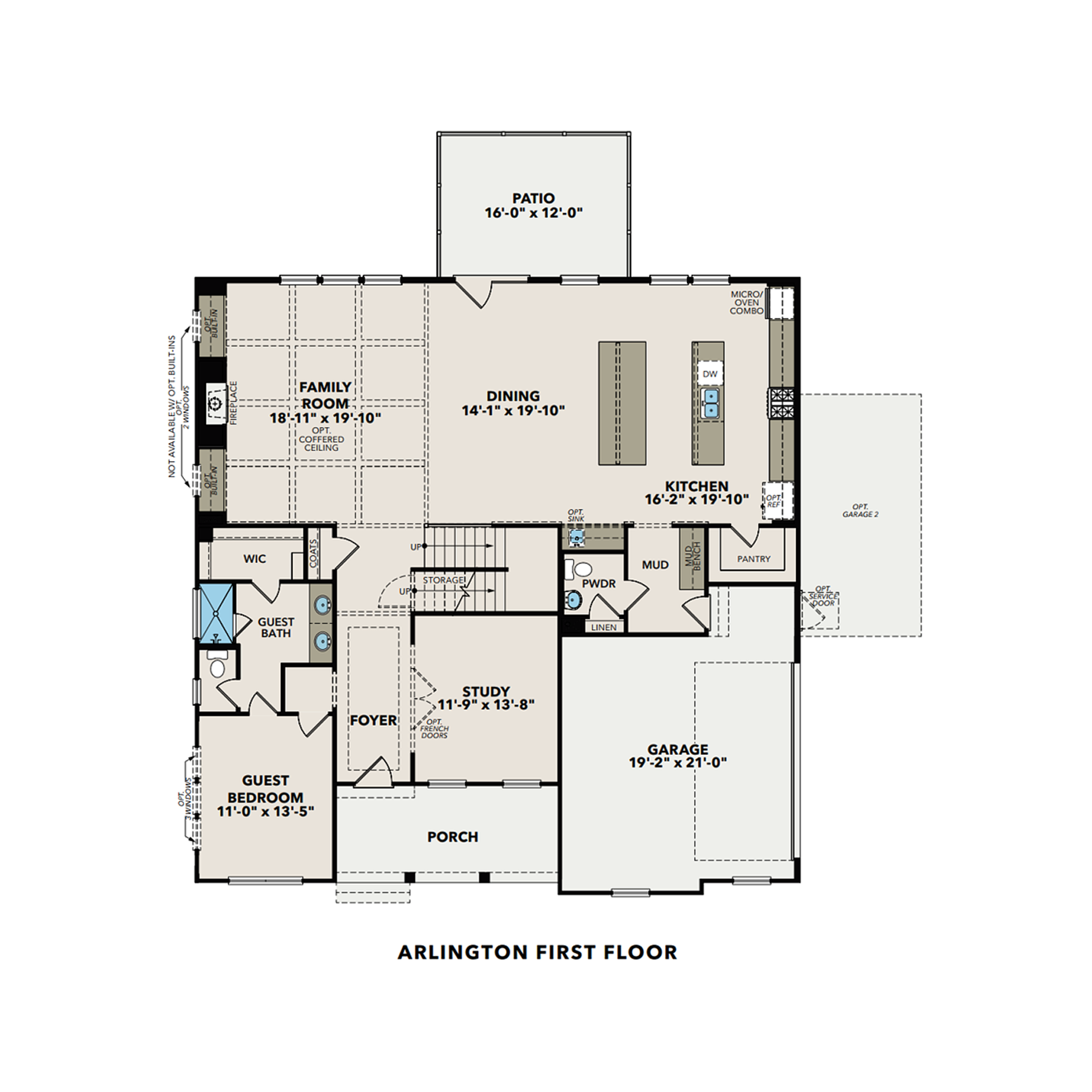 1 - The Arlington C buildable floor plan layout in Davidson Homes Homes' Tanglewood community.