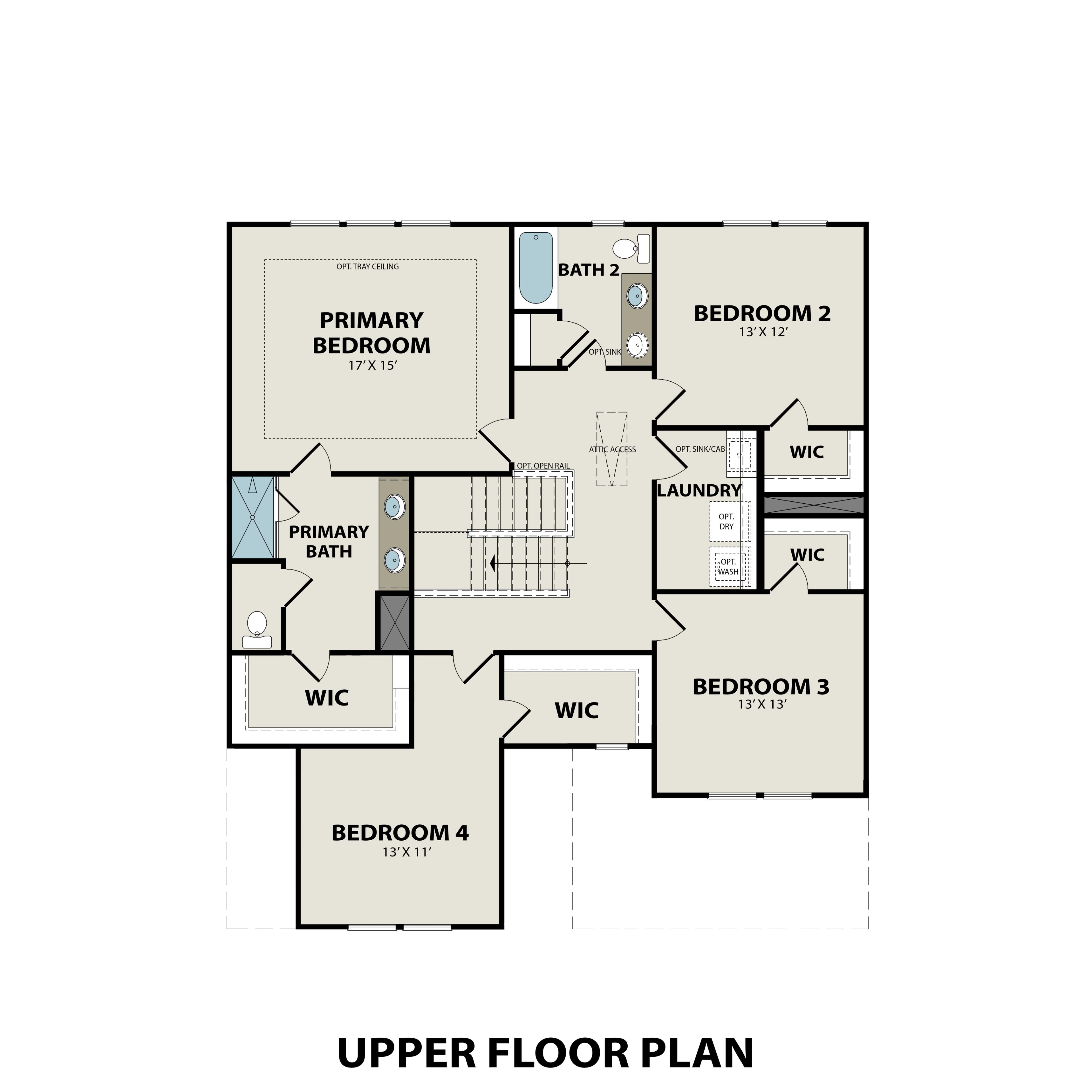 2 - The Willow B-BC buildable floor plan layout in Davidson Homes Homes' Benders Cove community.