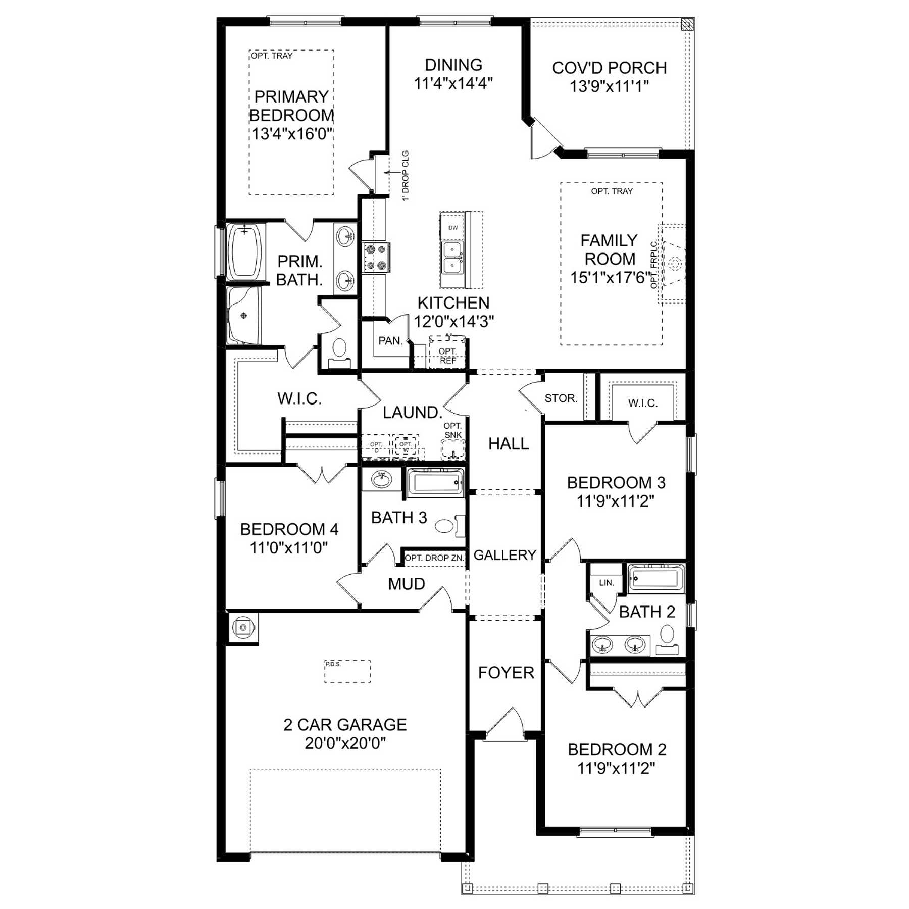 1 - The Everett D buildable floor plan layout in Davidson Homes Homes' Anderson Farm community.