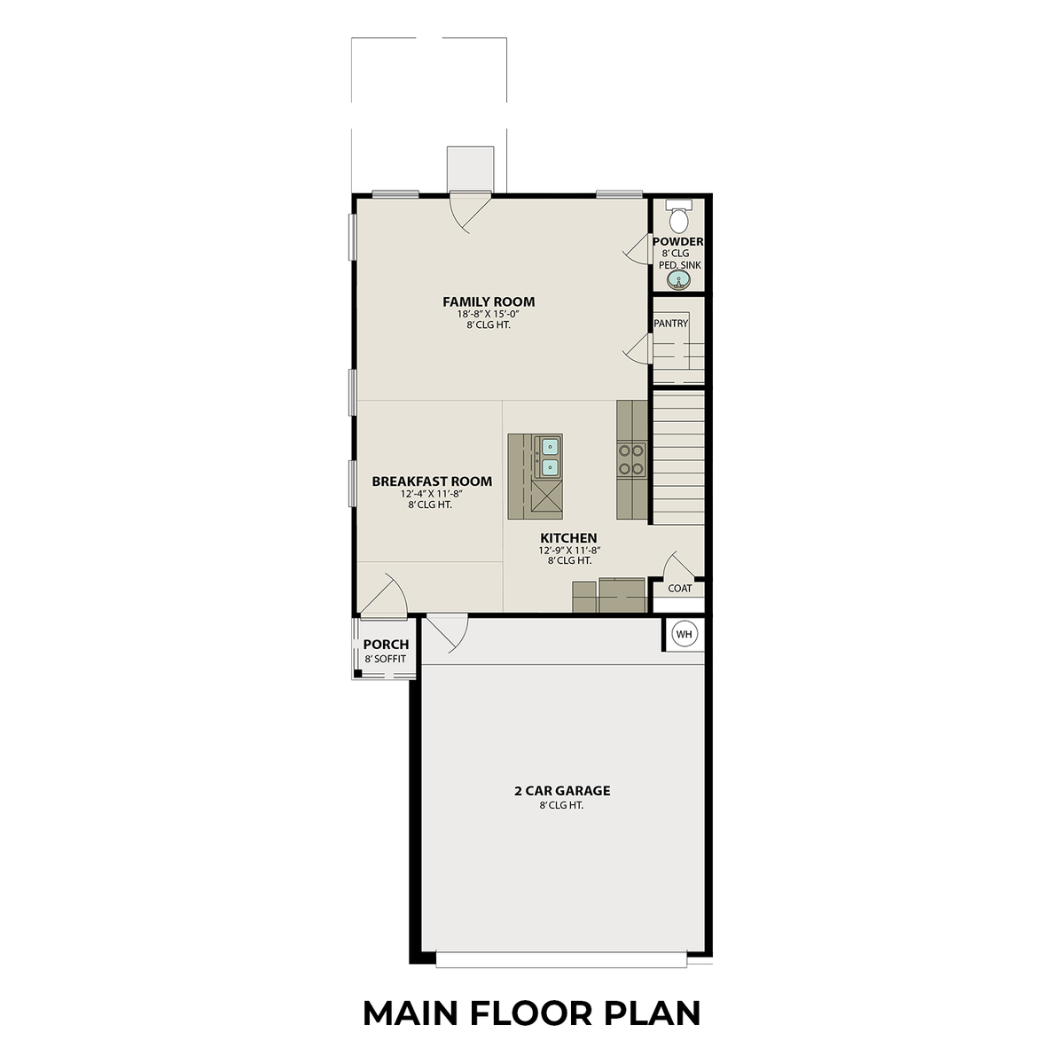 1 - The Lily B buildable floor plan layout in Davidson Homes' Haven at Kieth Harrow community.