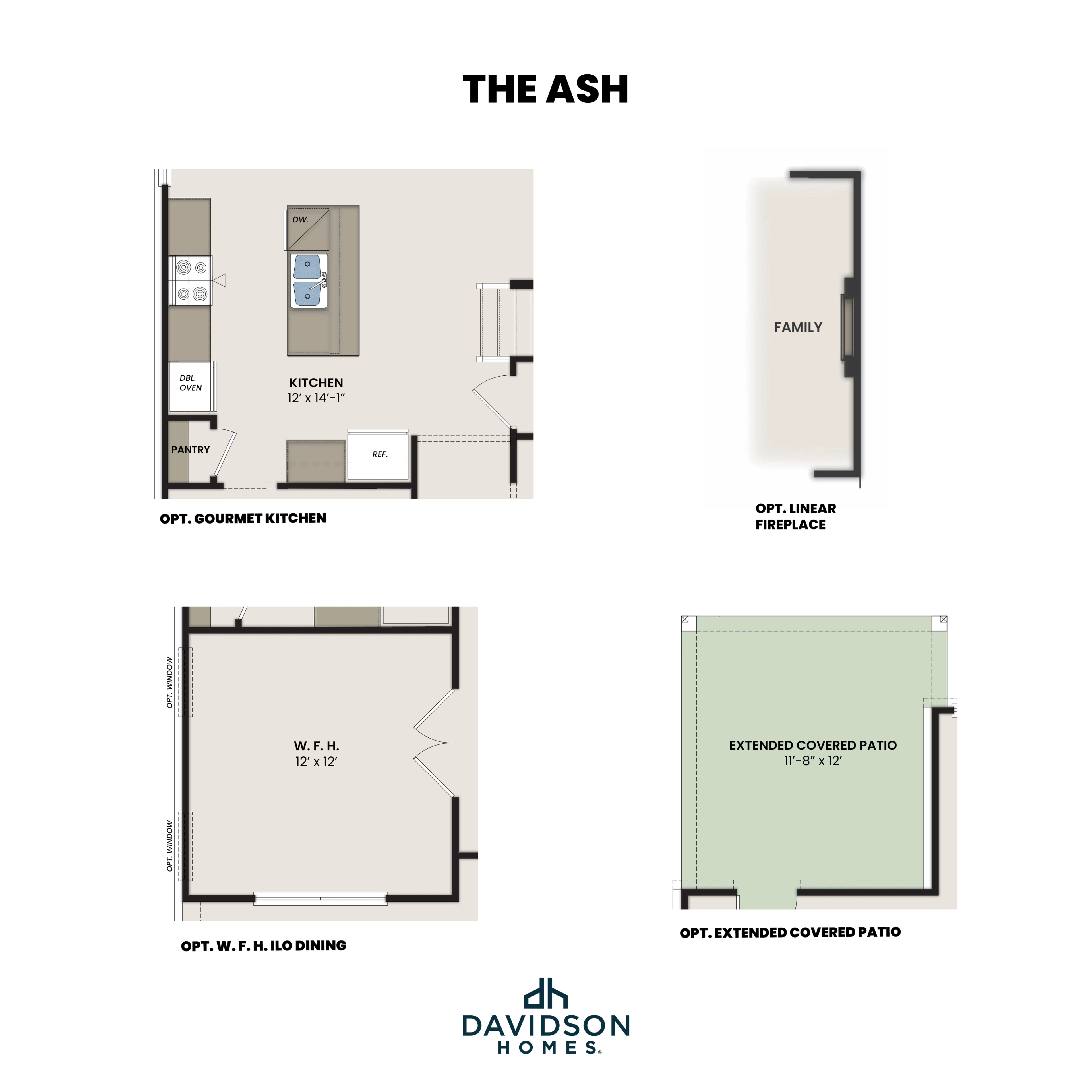 3 - The Ash M buildable floor plan layout in Davidson Homes Homes' Parks at Foster Crossing community.