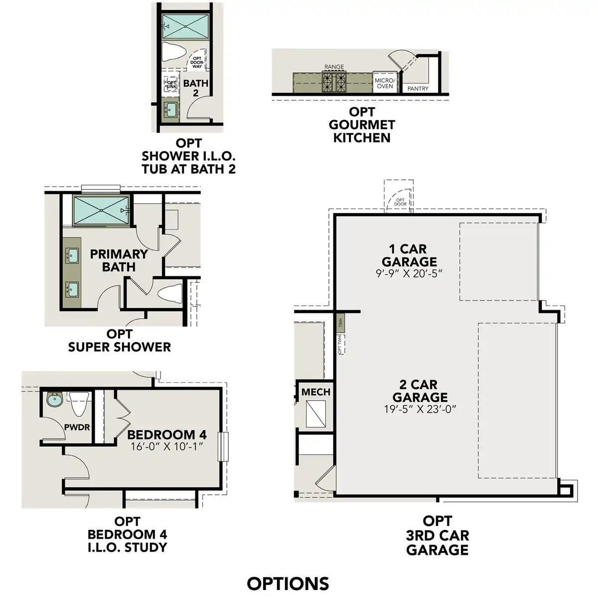 Detailed floor plan of The Edward A 3-bedroom, 2.5-bath home by Davidson Homes in Lago Mar, Texas City, TX, 2,160 sq ft 1-story layout