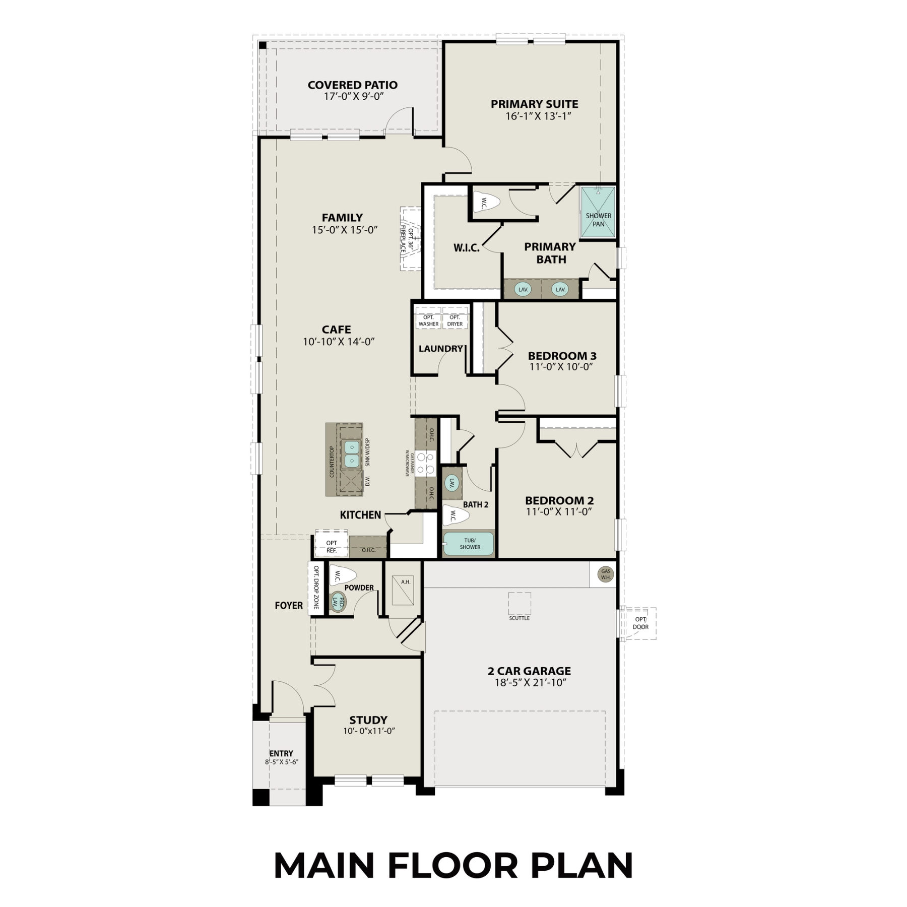 1 - The Riviera B buildable floor plan layout in Davidson Homes Homes' Sunterra community.