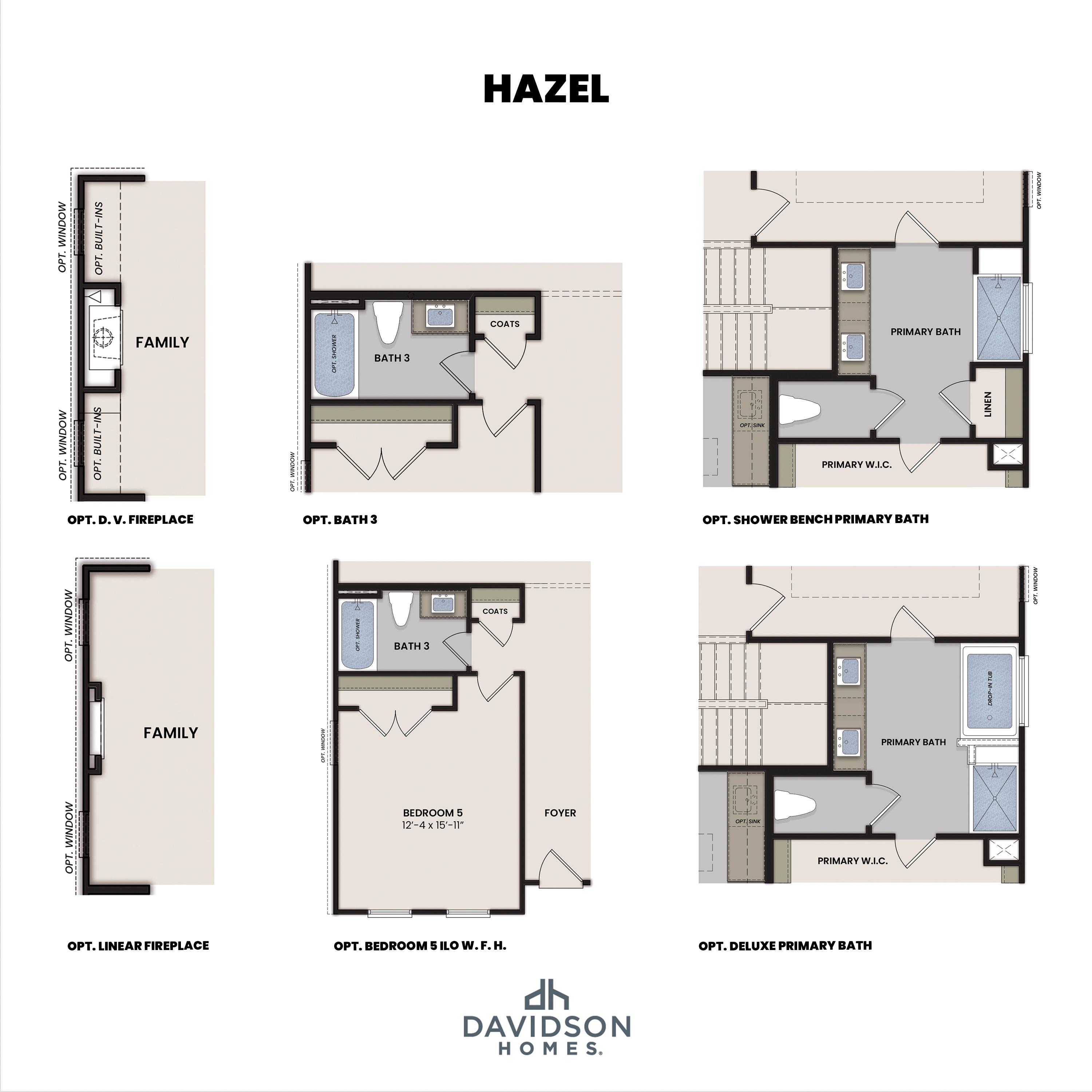 3 - The Hazel buildable floor plan layout in Davidson Homes Homes' Bakers Farm community.