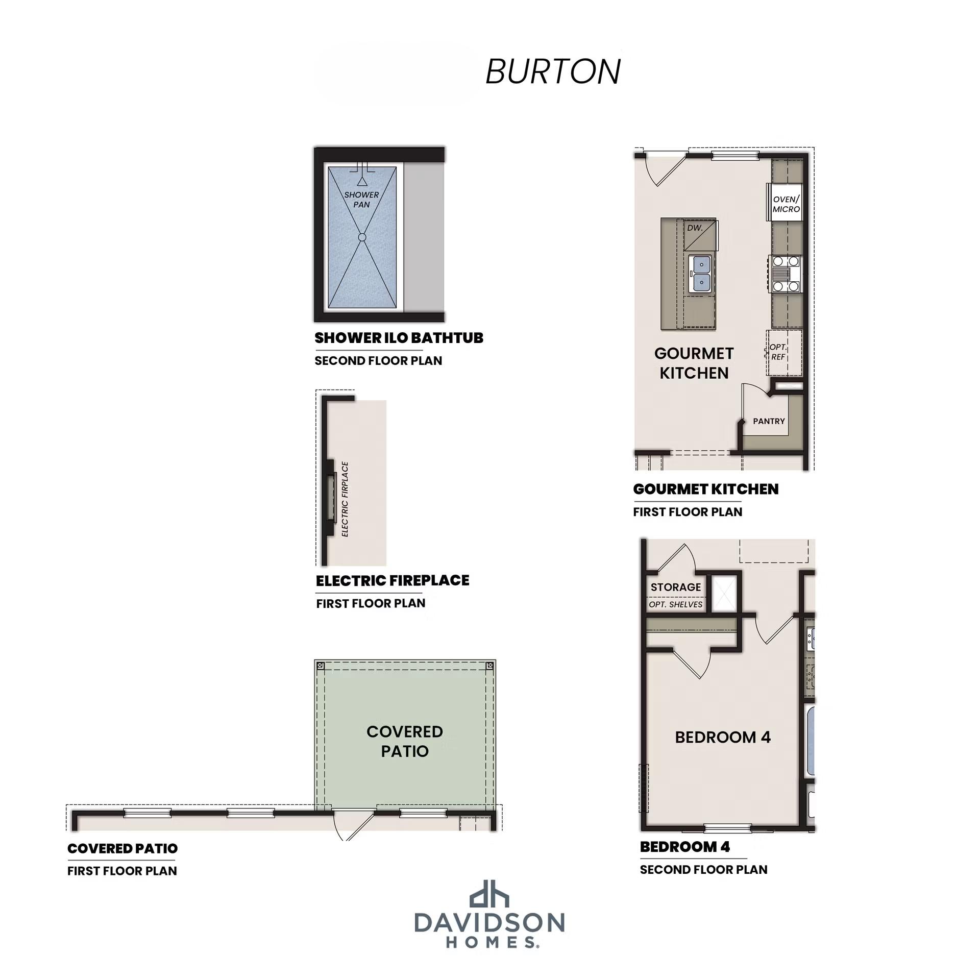 3 - The Burton B buildable floor plan layout in Davidson Homes Homes' Links Crossing community.