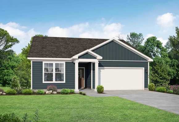 Exterior view of Davidson Homes' The Franklin C Floor Plan