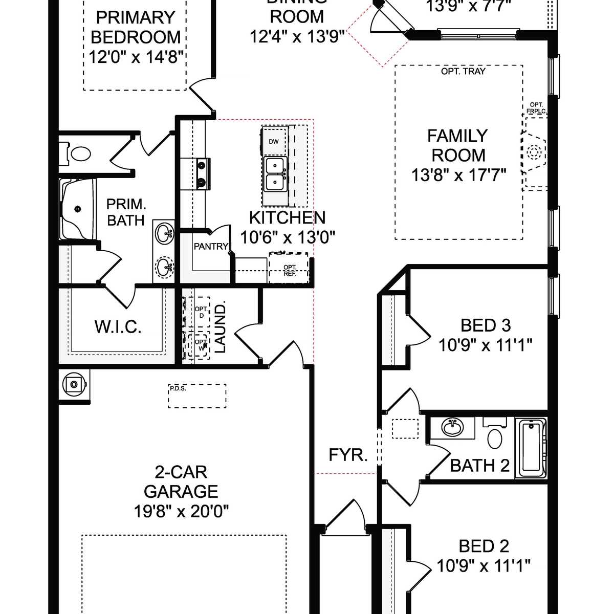 1 - The Franklin V buildable floor plan layout in Davidson Homes' Collins Lane community.