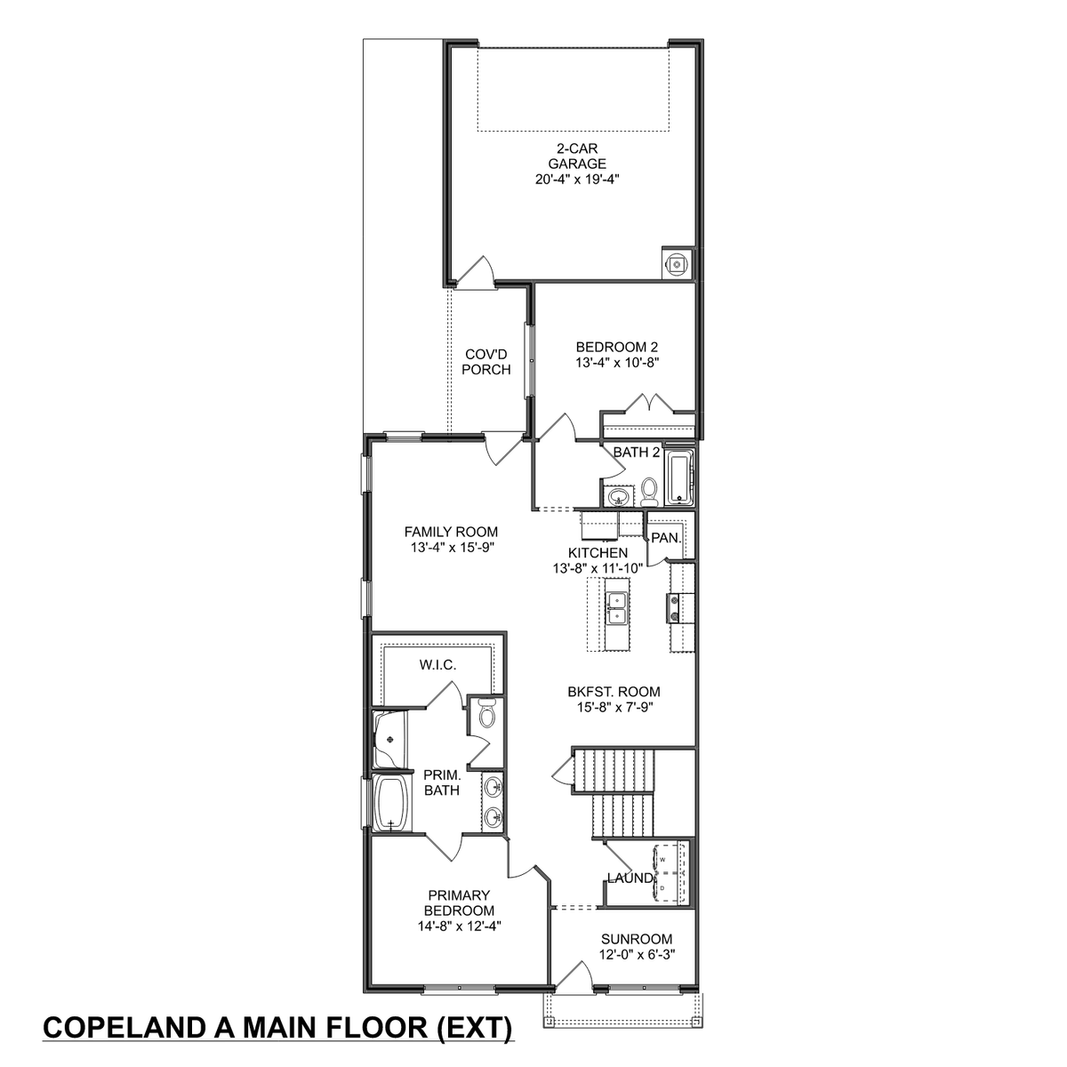 1 - The Copeland buildable floor plan layout in Davidson Homes' Barnett's Crossing community.