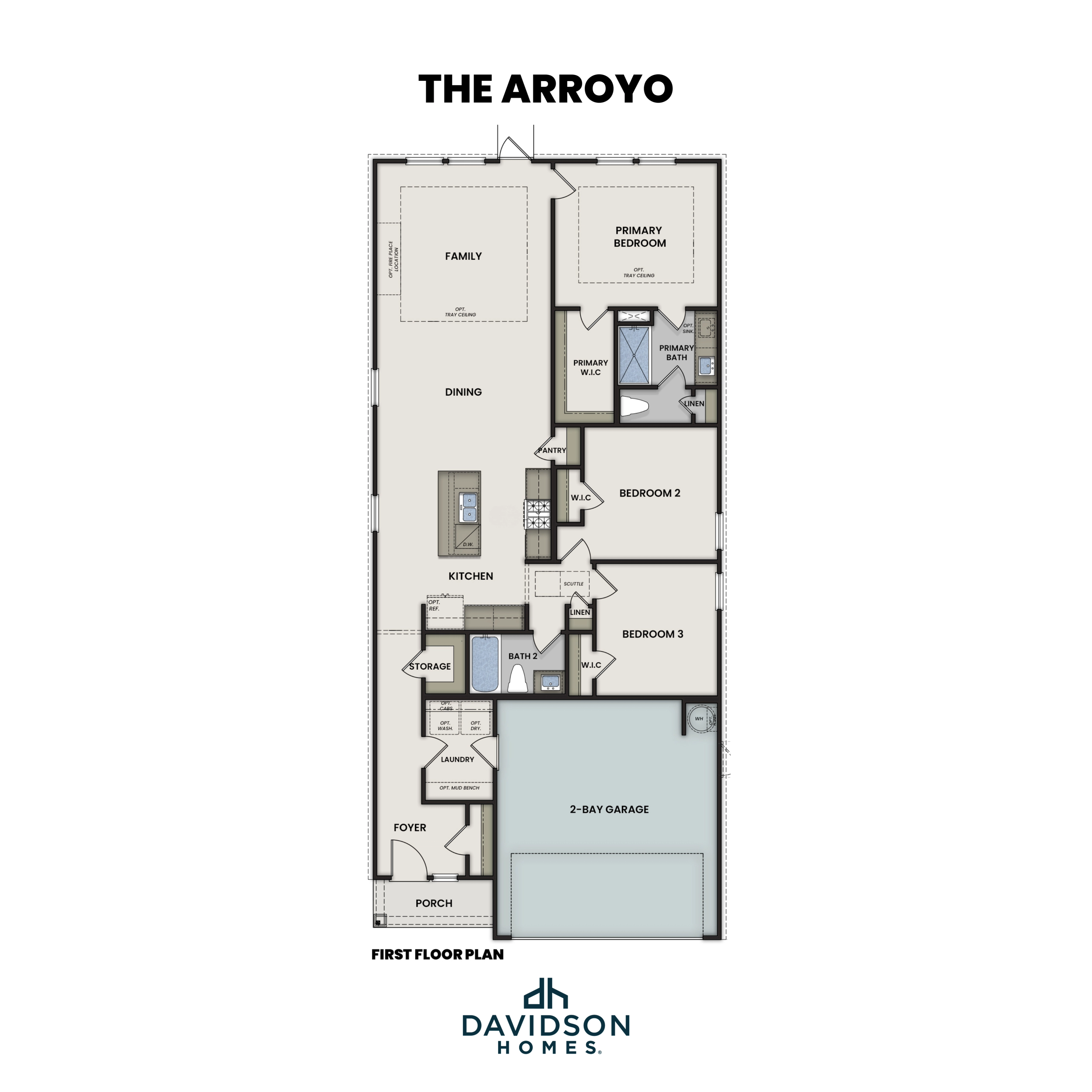 1 - The Arroyo D buildable floor plan layout in Davidson Homes Homes' Morgan Meadows community.