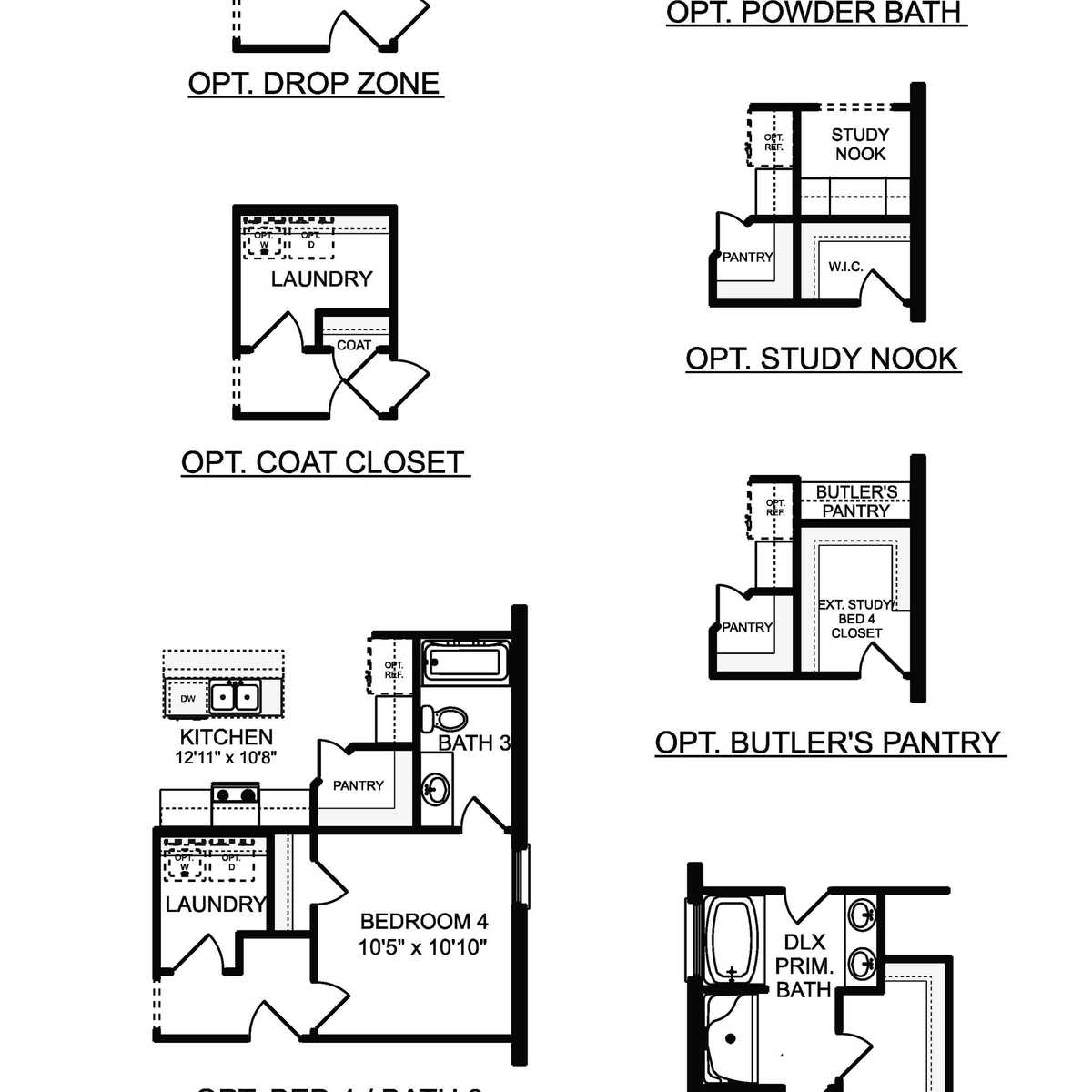 2 - The Daphne V Brick buildable floor plan layout in Davidson Homes' The Reserve at North Ridge community.