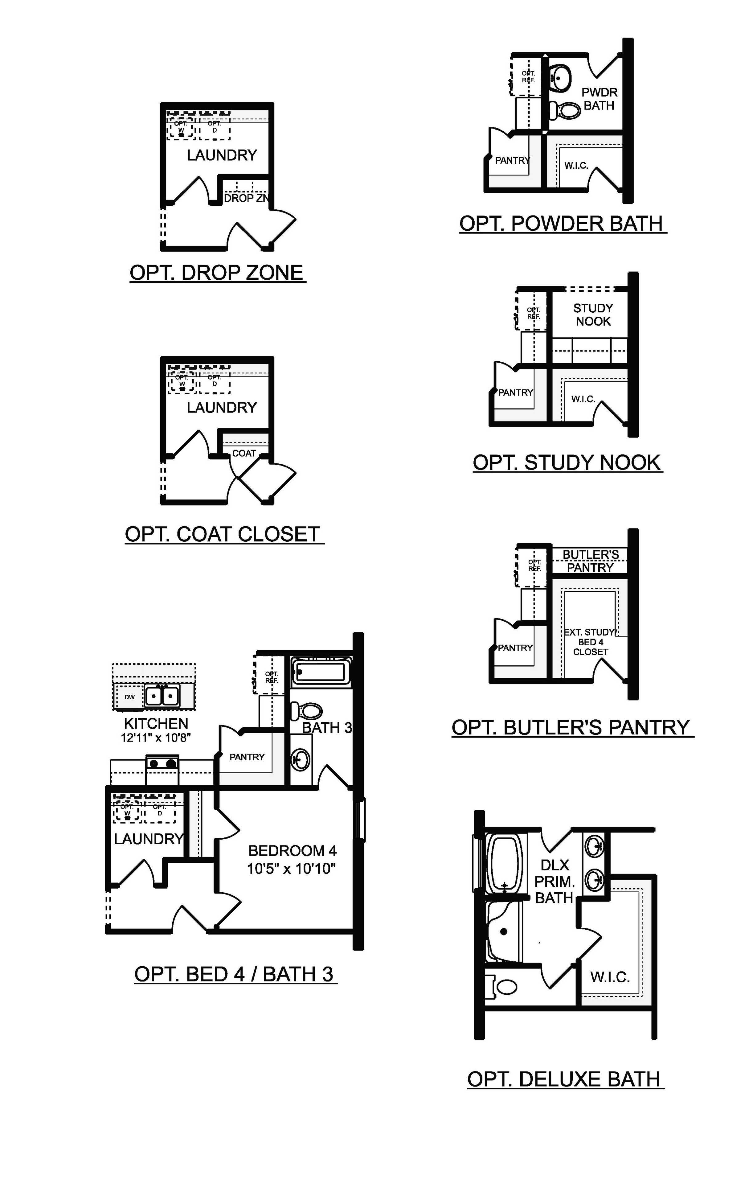 The Daphne V floor plan by Davidson Homes: 4-bedroom, 1-story layout with master suite, kitchen, baths, and optional drop zone in Meridianville, AL