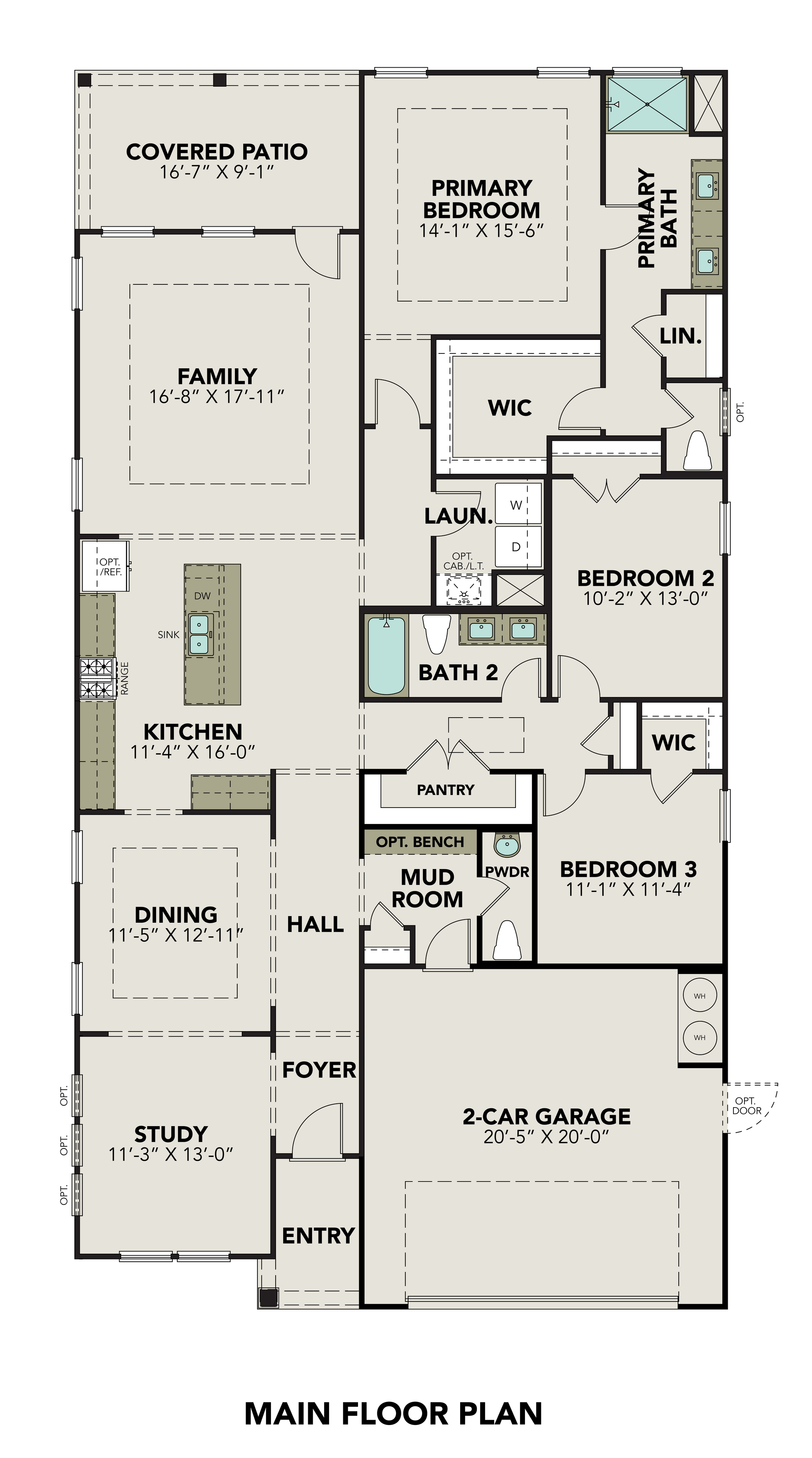 1 - The Glenwood E buildable floor plan layout in Davidson Homes Homes' Horizon Pointe community.