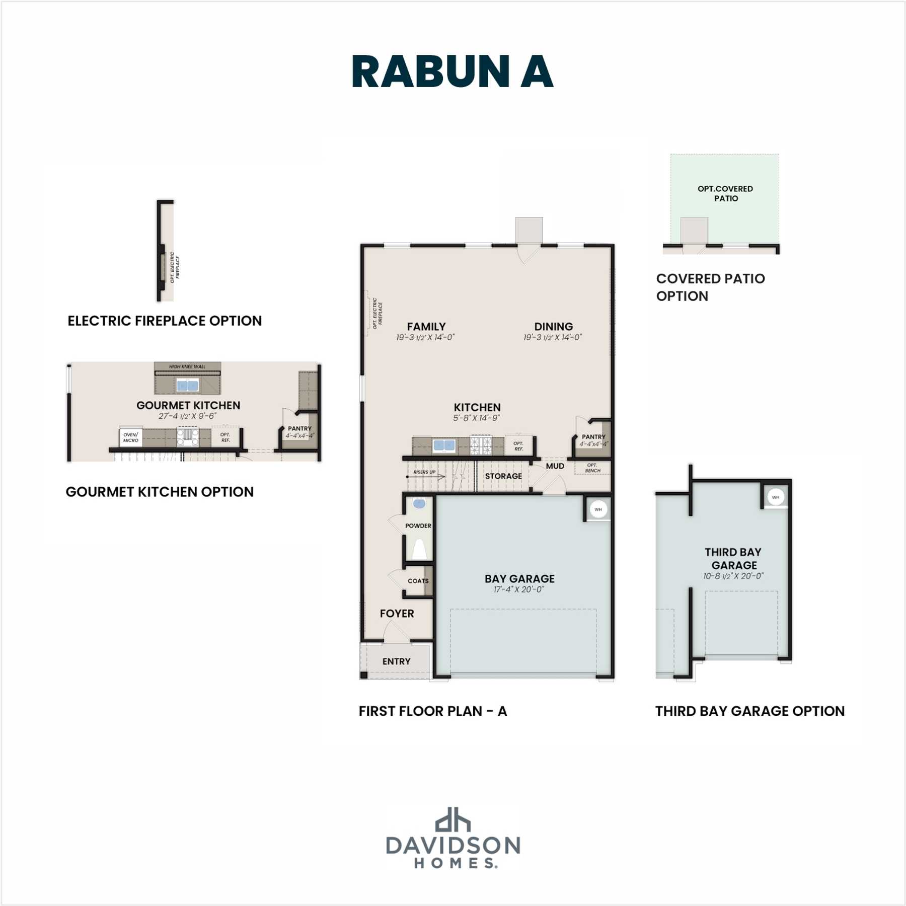 1 - The Rabun A buildable floor plan layout in Davidson Homes Homes' Cedar Farms community.