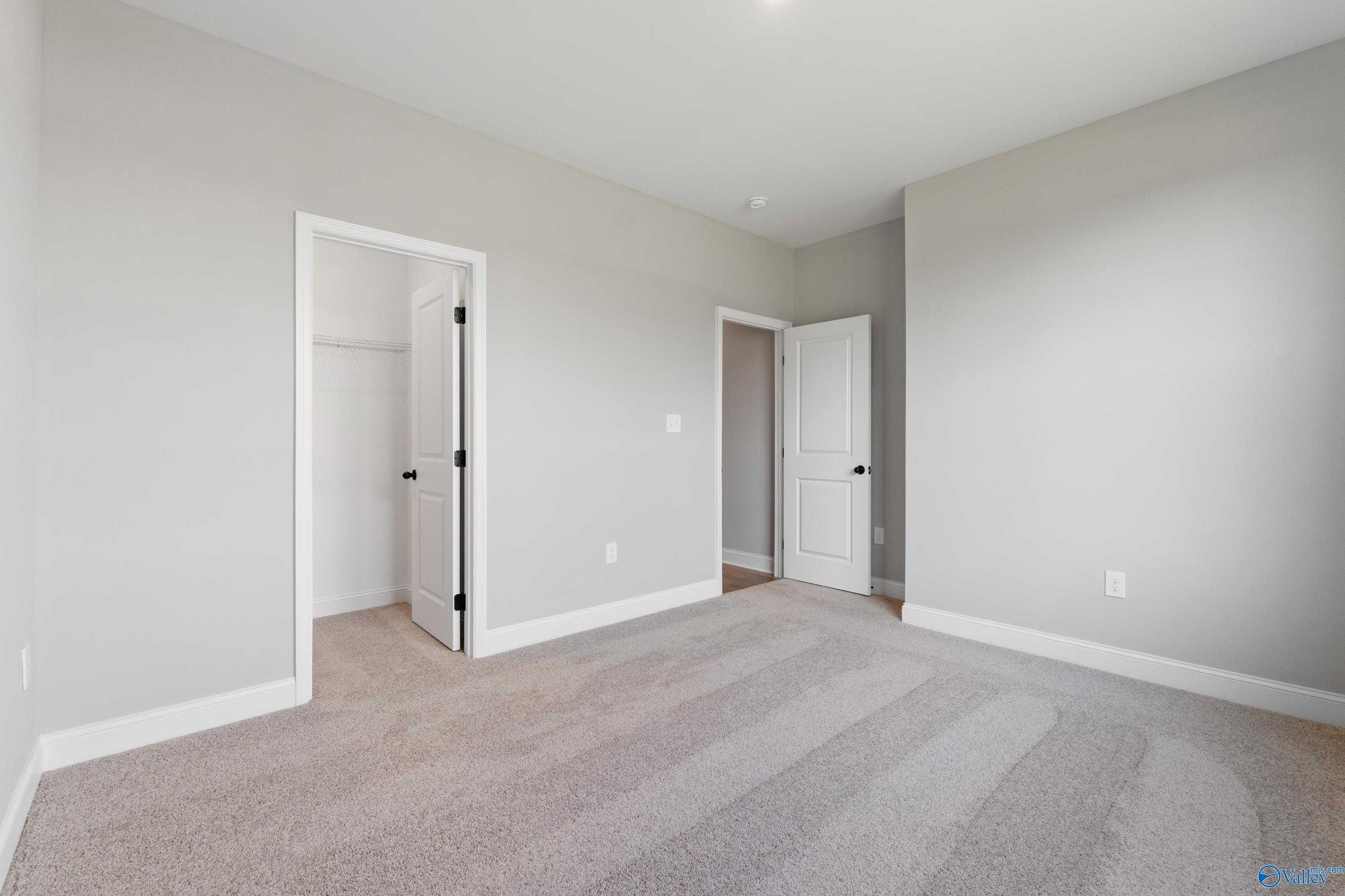 Spacious secondary bedroom with walk-in closet and neutral tones in Davidson Homes The Rockford with Bonus, Toney, Alabama