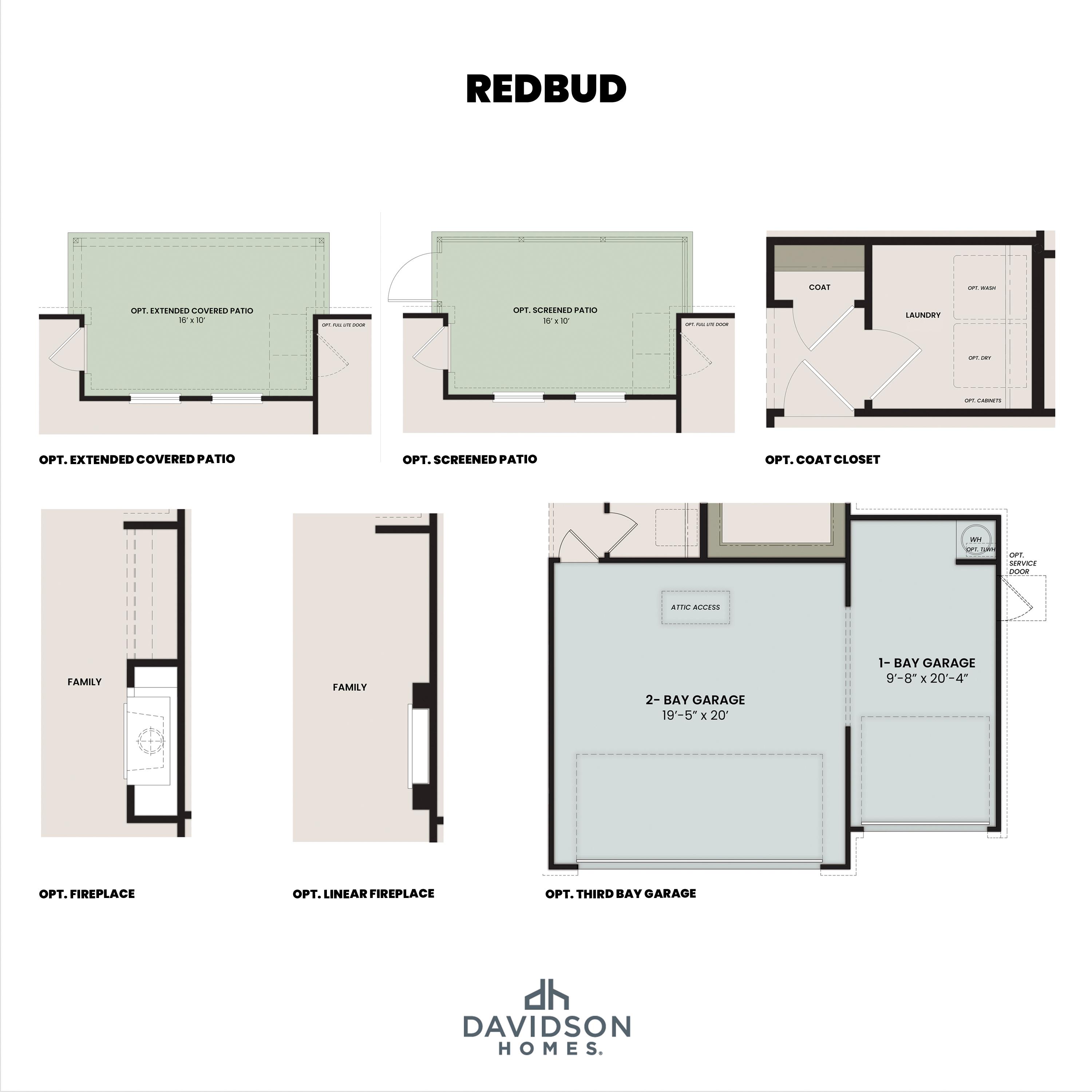 2 - The Redbud B buildable floor plan layout in Davidson Homes Homes' Bakers Farm community.