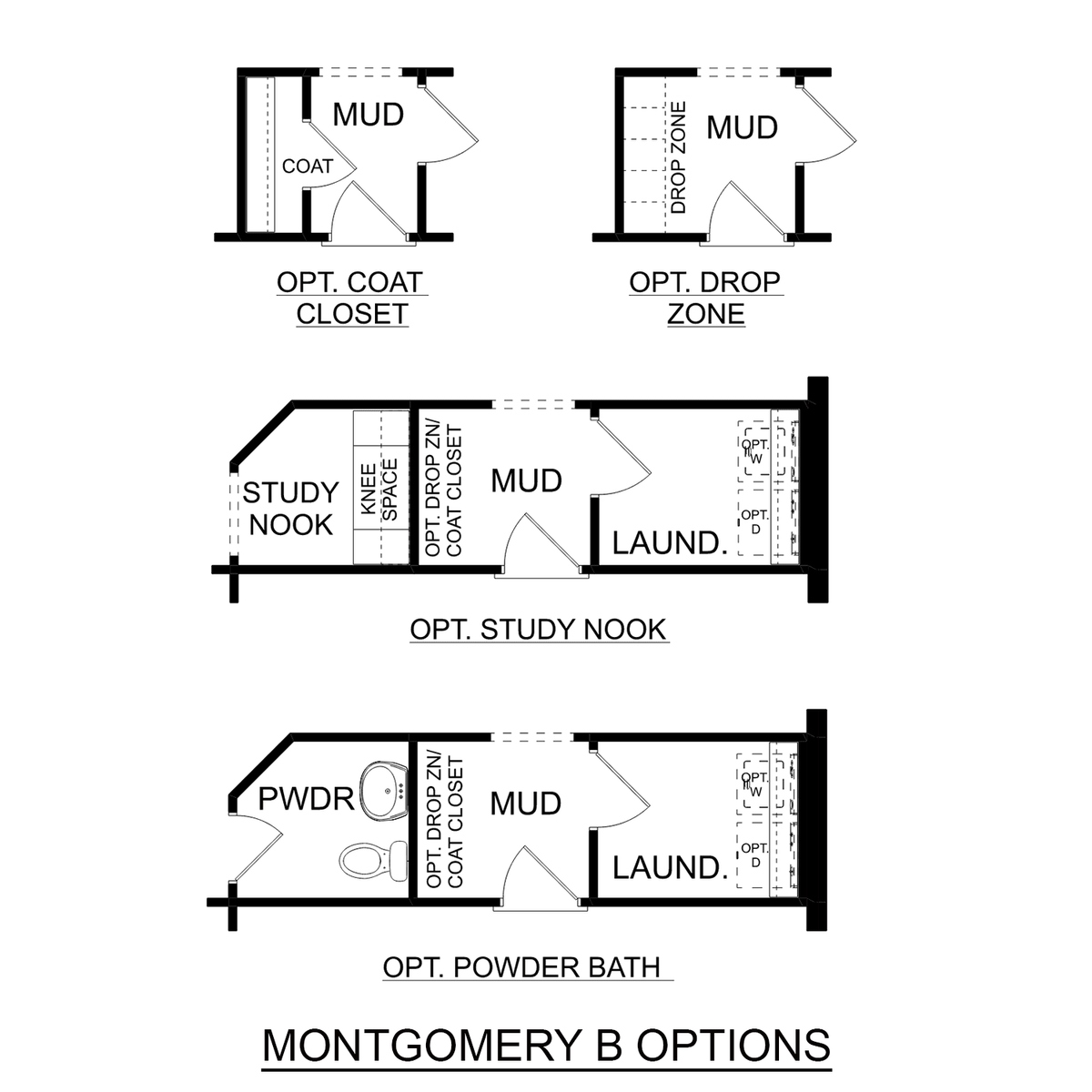 2 - The Montgomery B buildable floor plan layout in Davidson Homes' Creekside community.