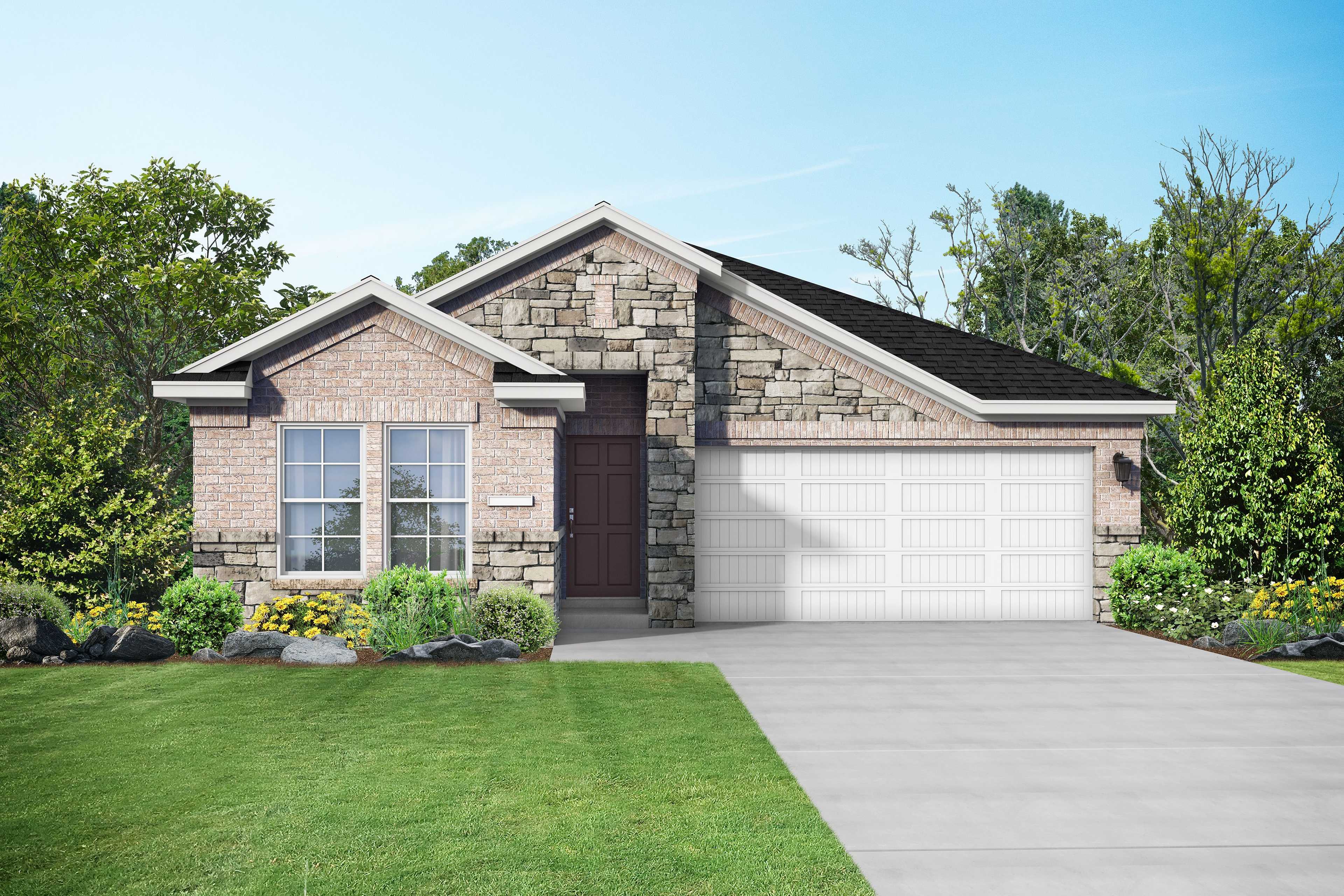 Exterior of The Laguna B, a one-story home with landscaping