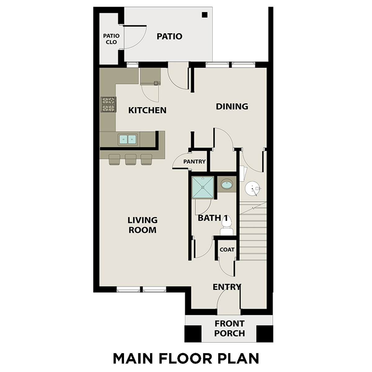 1 - The Collins C buildable floor plan layout in Davidson Homes' The Towns at Red River community.