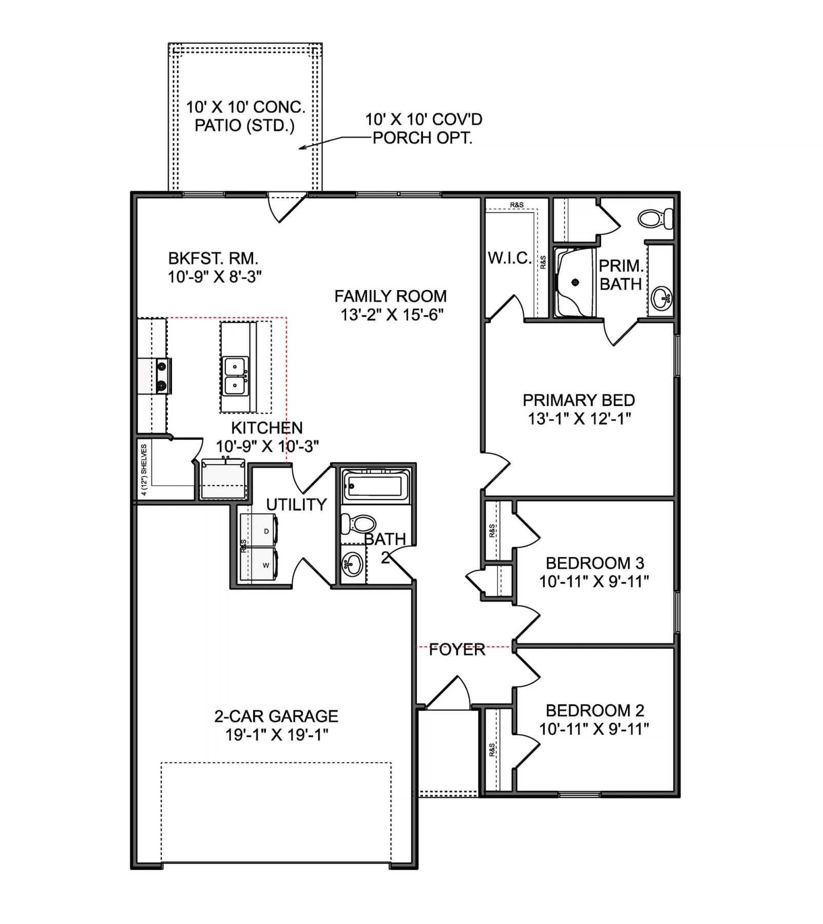 1 - The Butler V buildable floor plan layout in Davidson Homes Homes' Chapel Hill community.