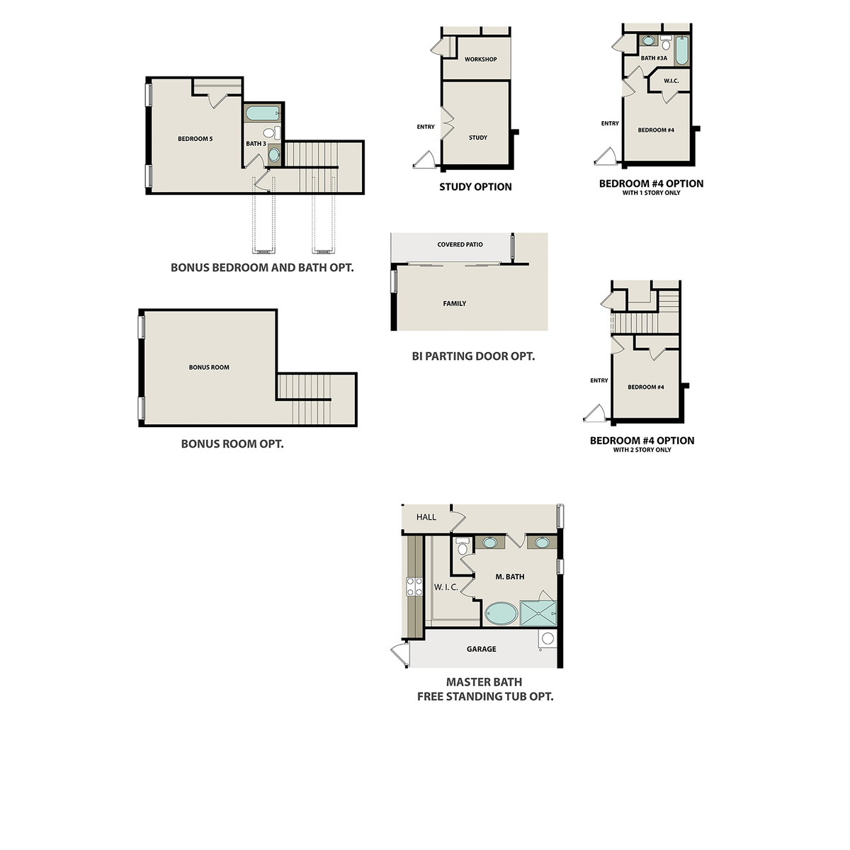 4 - The Ansley with Bonus buildable floor plan layout in Davidson Homes' Carellton community.