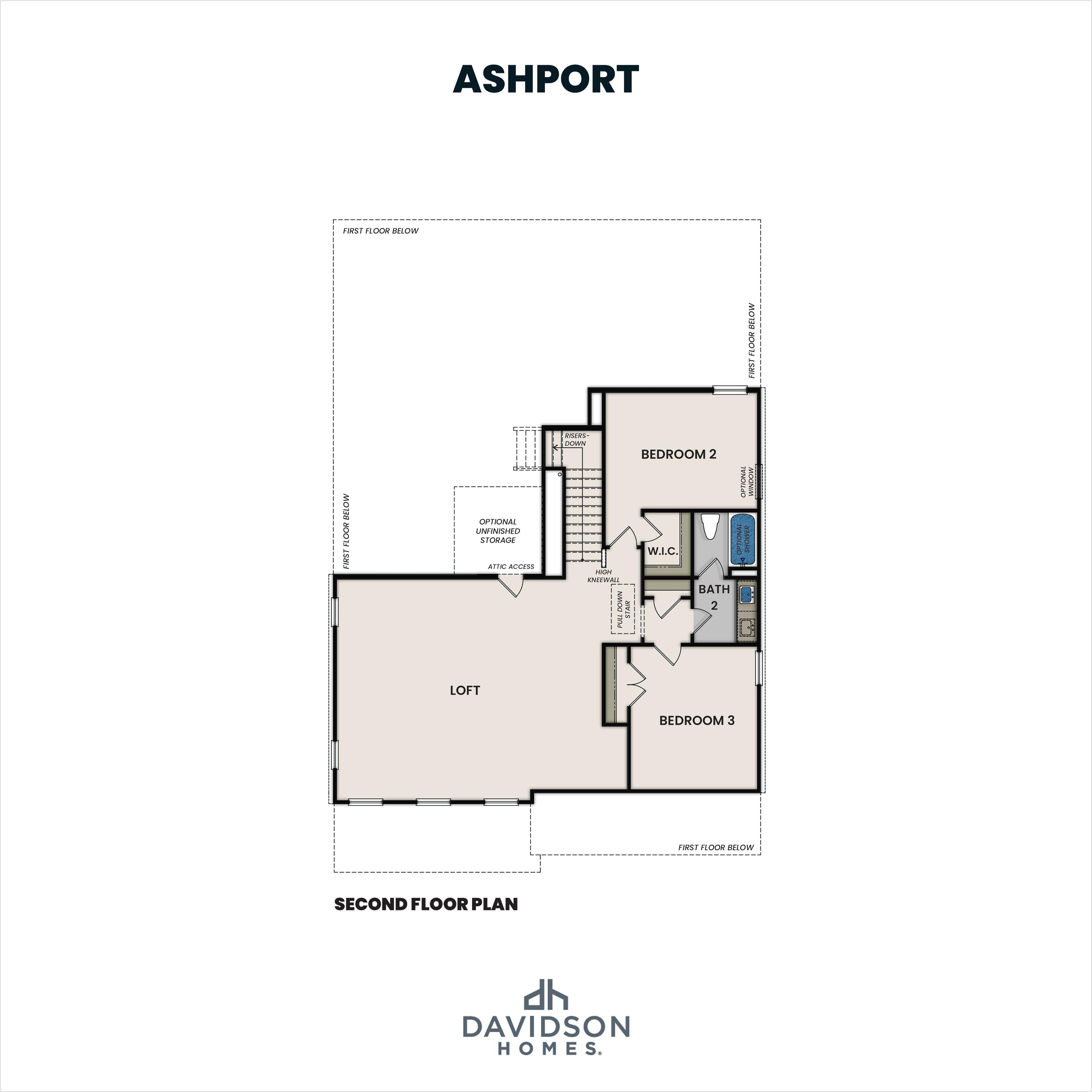 2 - The Ashport K buildable floor plan layout in Davidson Homes Homes' Cedar Farms community.