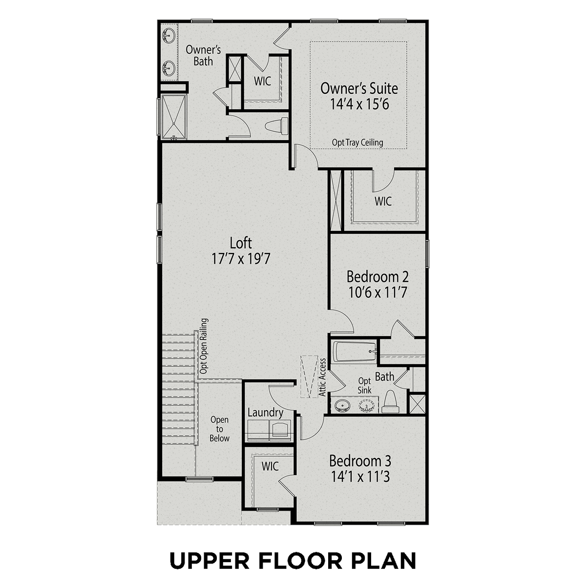 2 - The Adalynn B buildable floor plan layout in Davidson Homes' Highland Forest community.