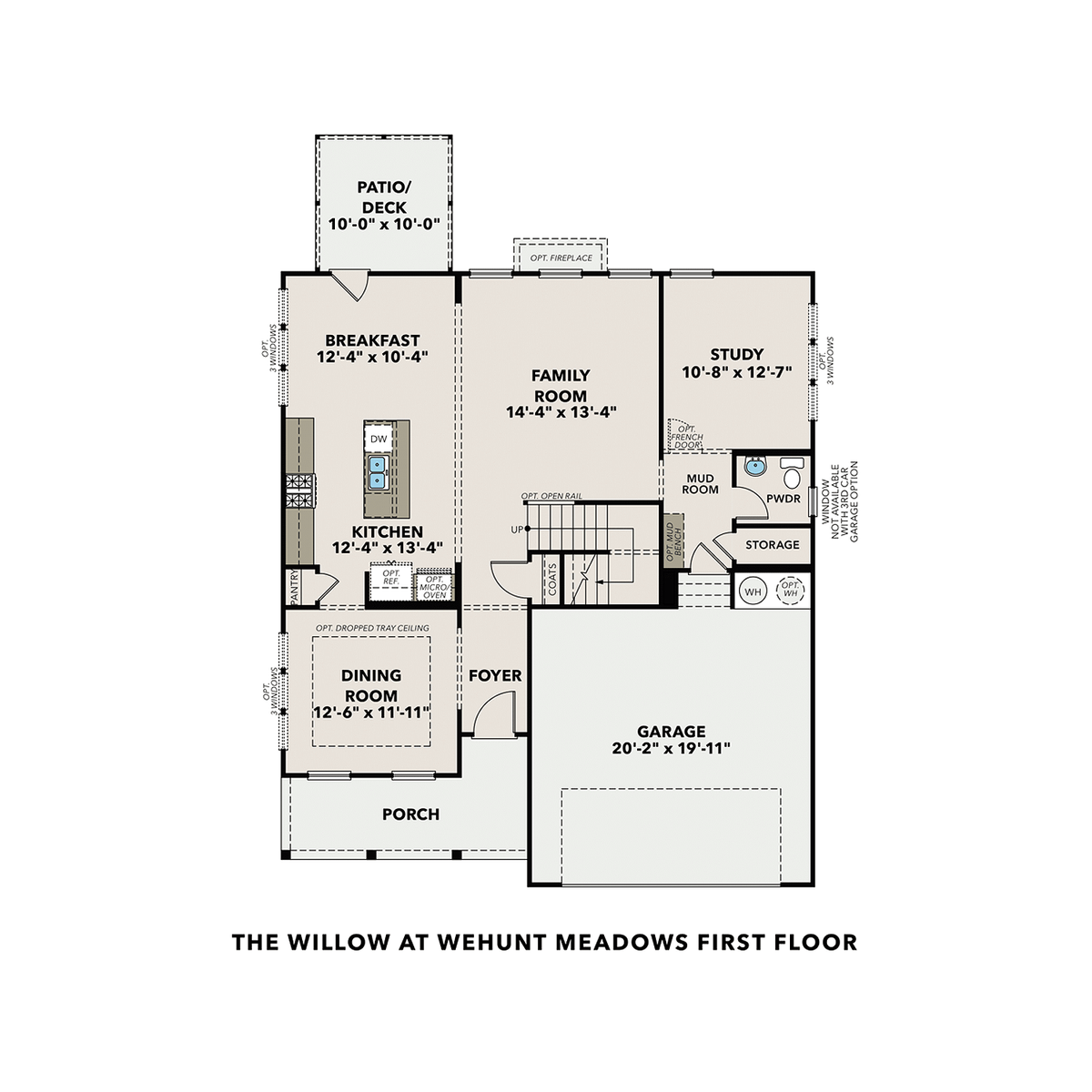 1 - The Willow E at Wehunt Meadows buildable floor plan layout in Davidson Homes' Wehunt Meadows community.